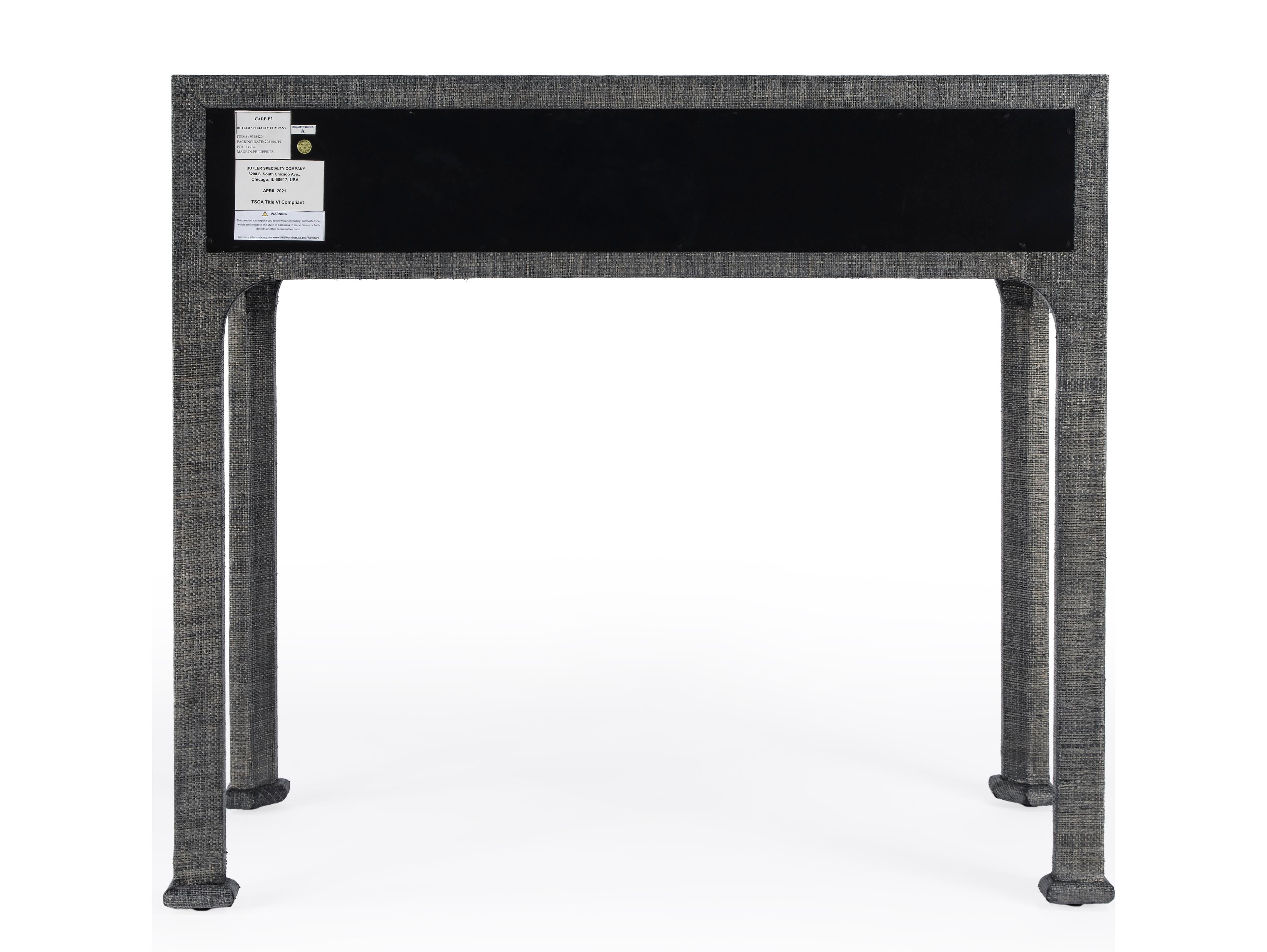 Butler Chatham Rectangular Rattan Charcoal Raffia Console Table