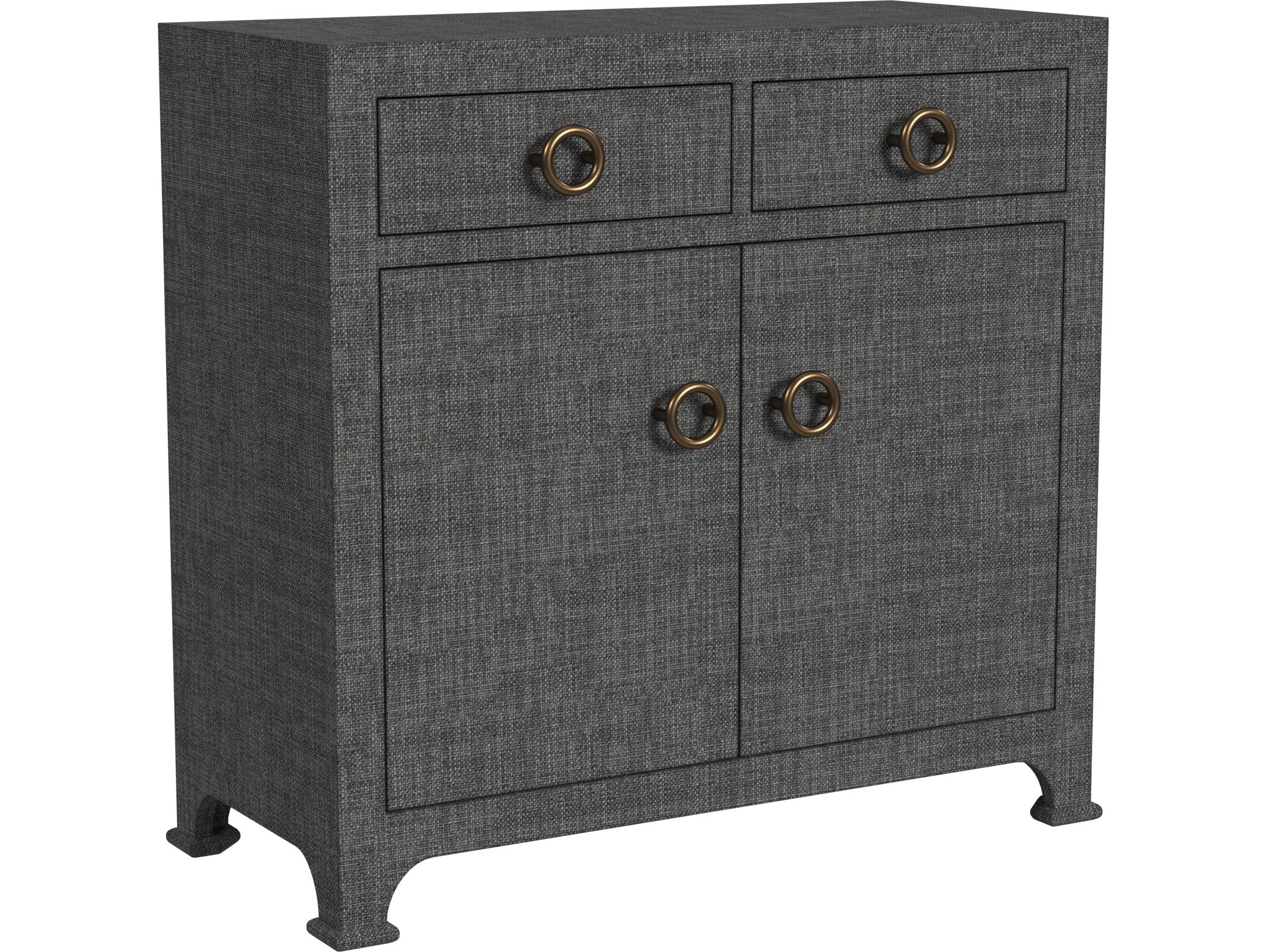 Butler Chatham Charcoal Raffia Gray Solid Wood Accent Cabinet