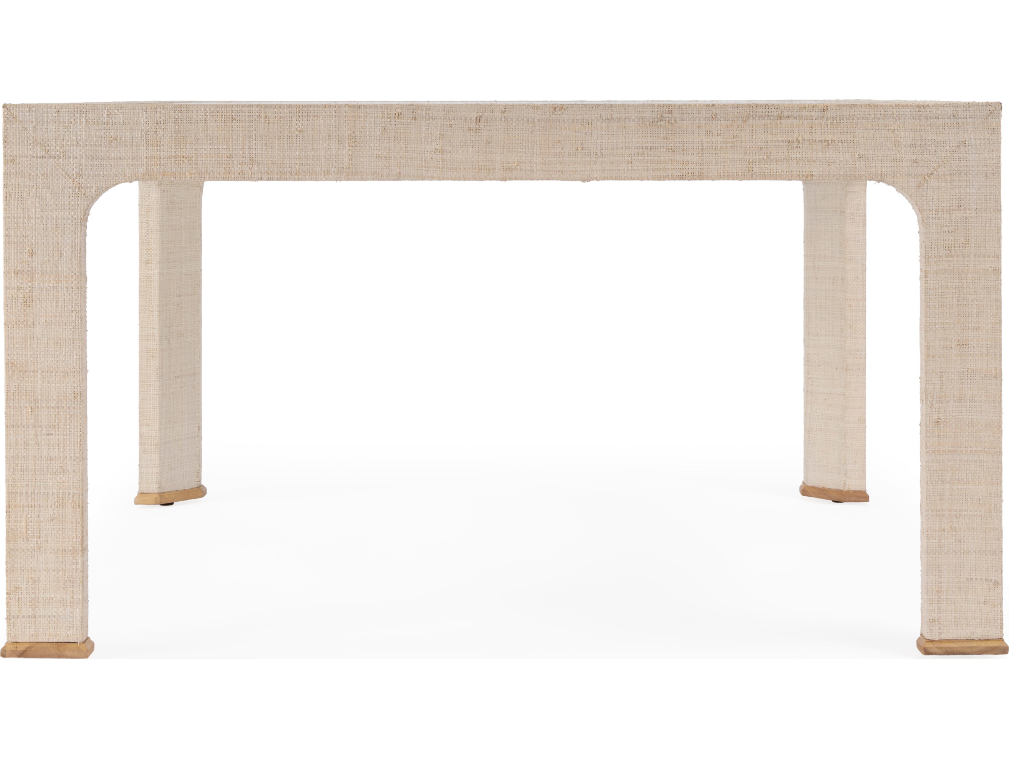 Butler Chatham Square Glass Natural Raffia Coffee Table