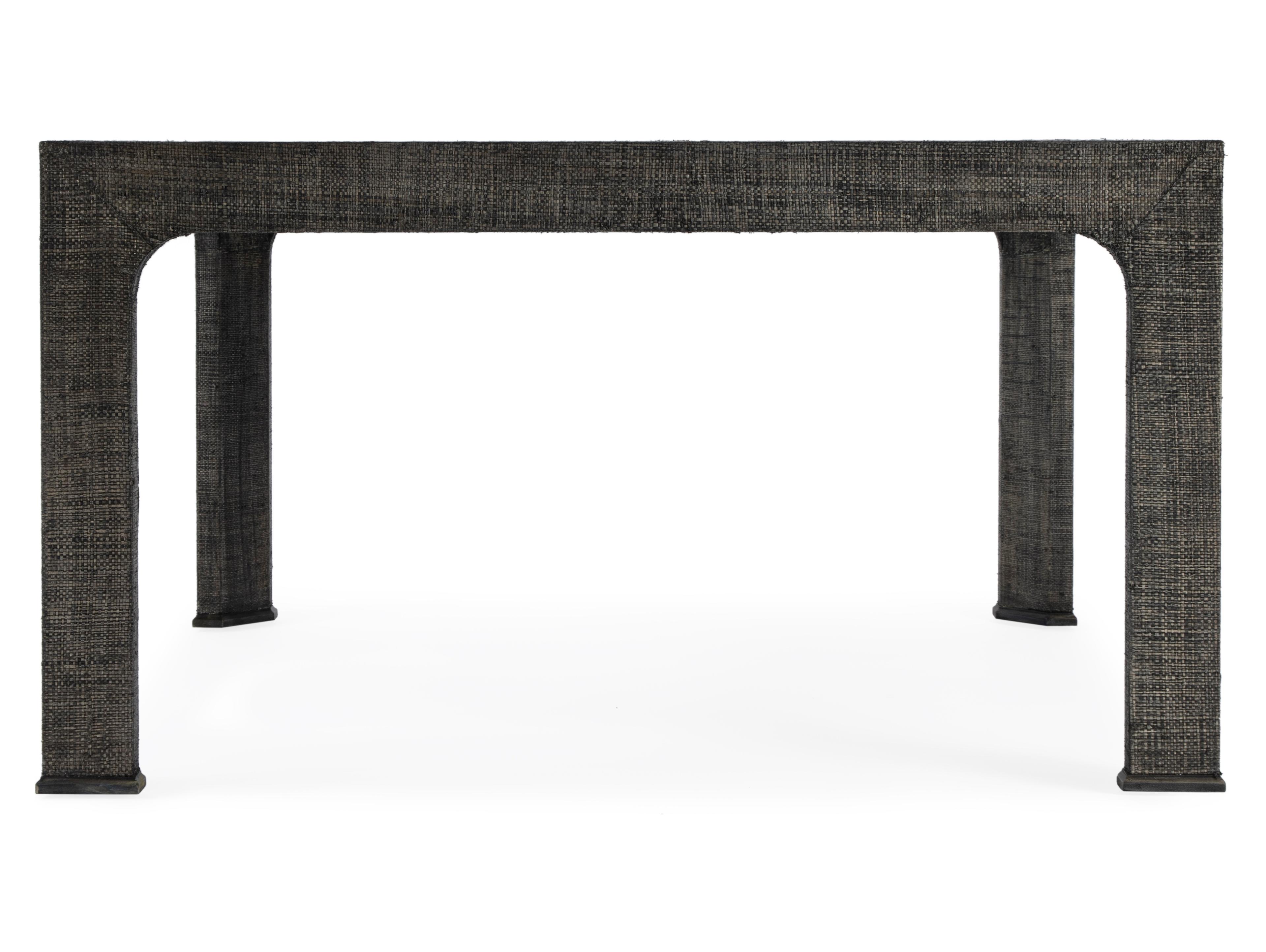 Butler Chatham Square Glass Charcoal Raffia Coffee Table