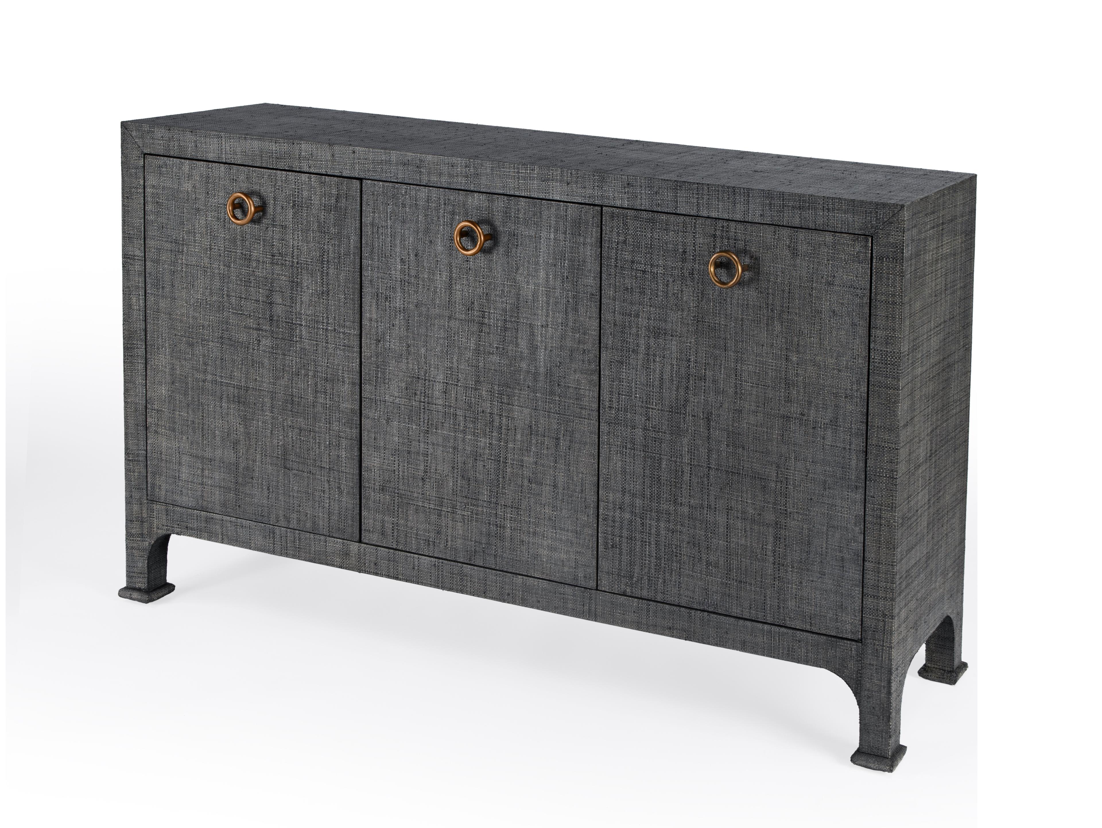Butler Chatham 60" Solid Wood Charcoal Raffia Sideboard