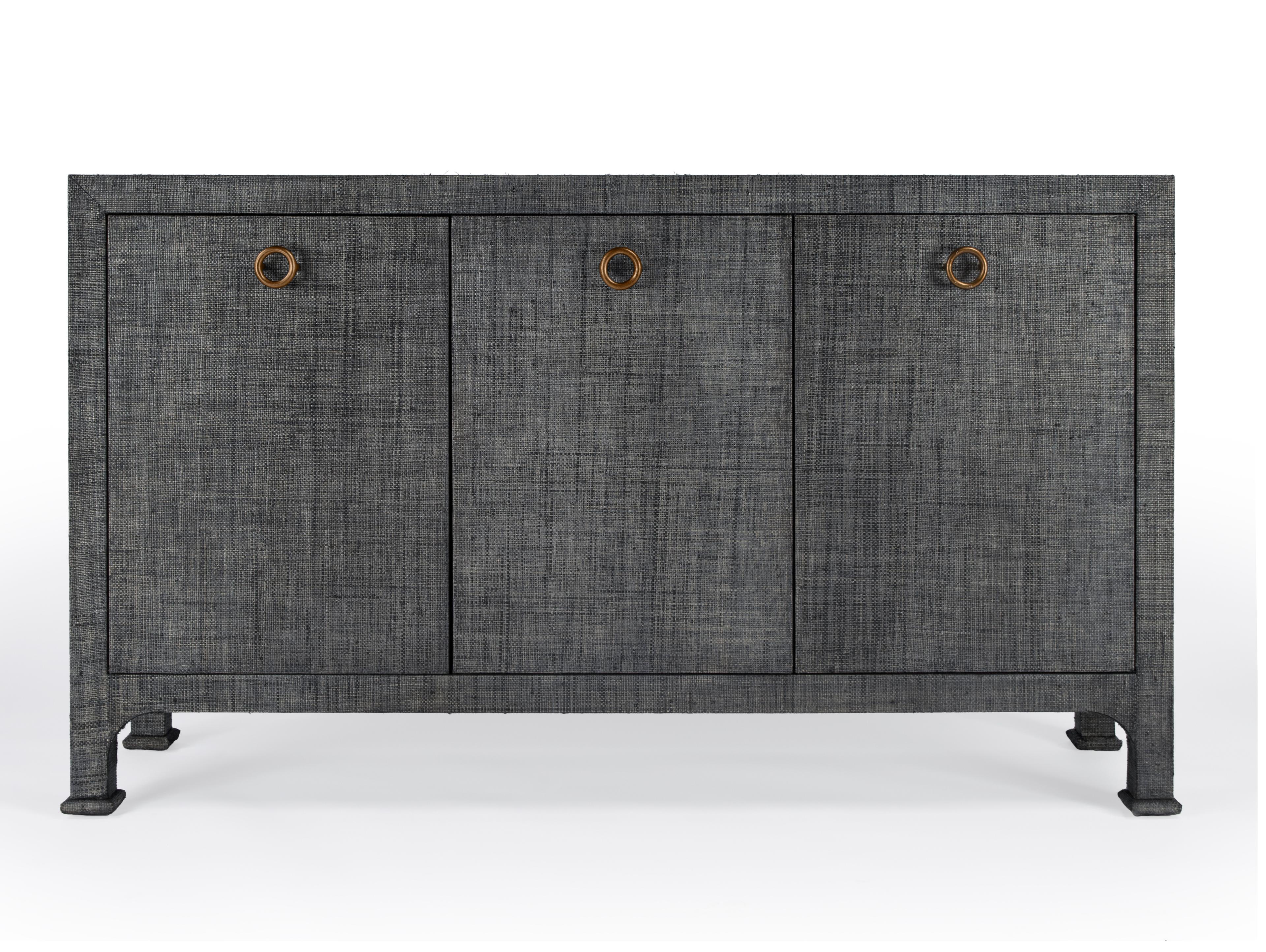 Butler Chatham 60" Solid Wood Charcoal Raffia Sideboard
