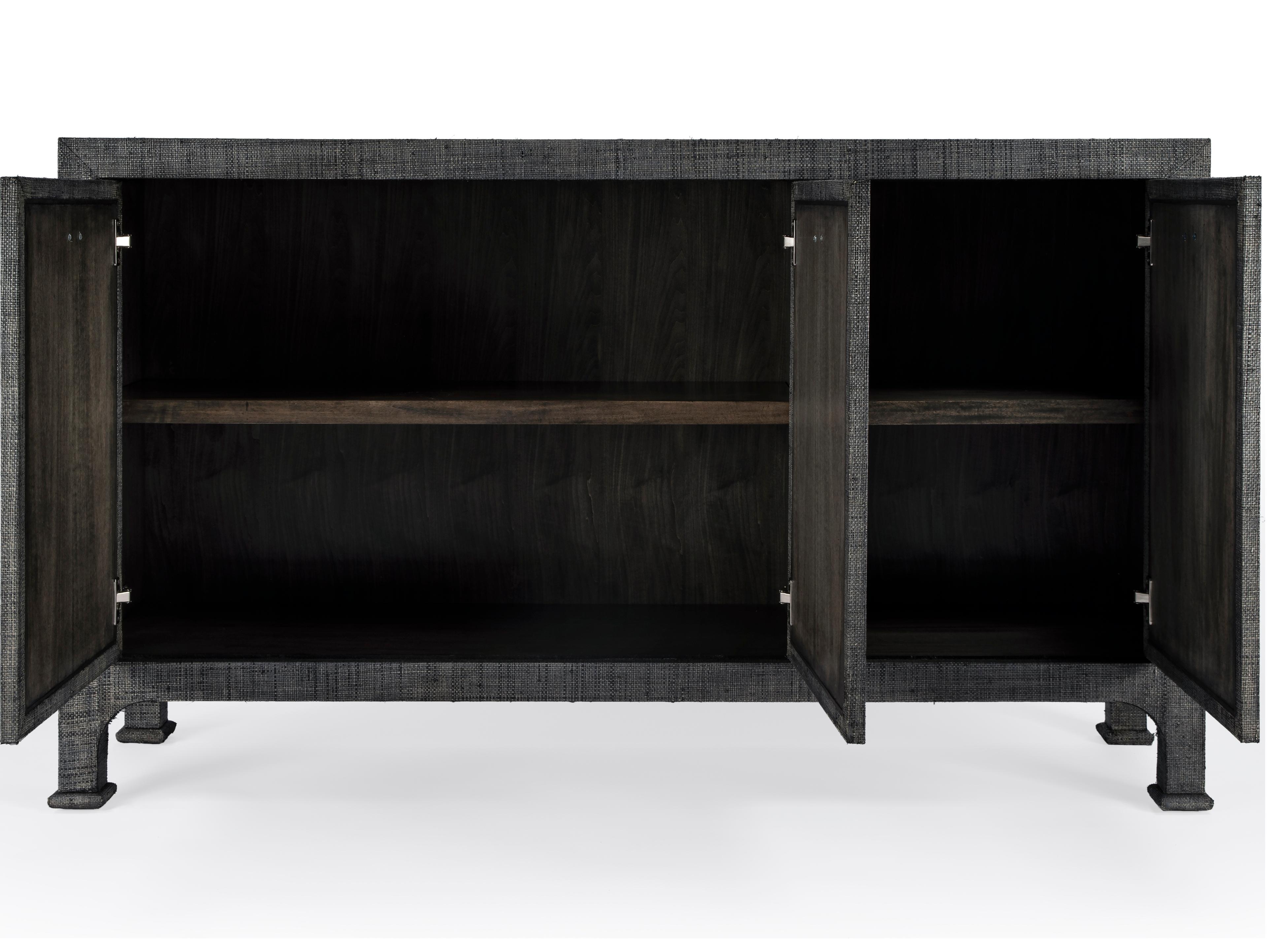 Butler Chatham 60" Solid Wood Charcoal Raffia Sideboard