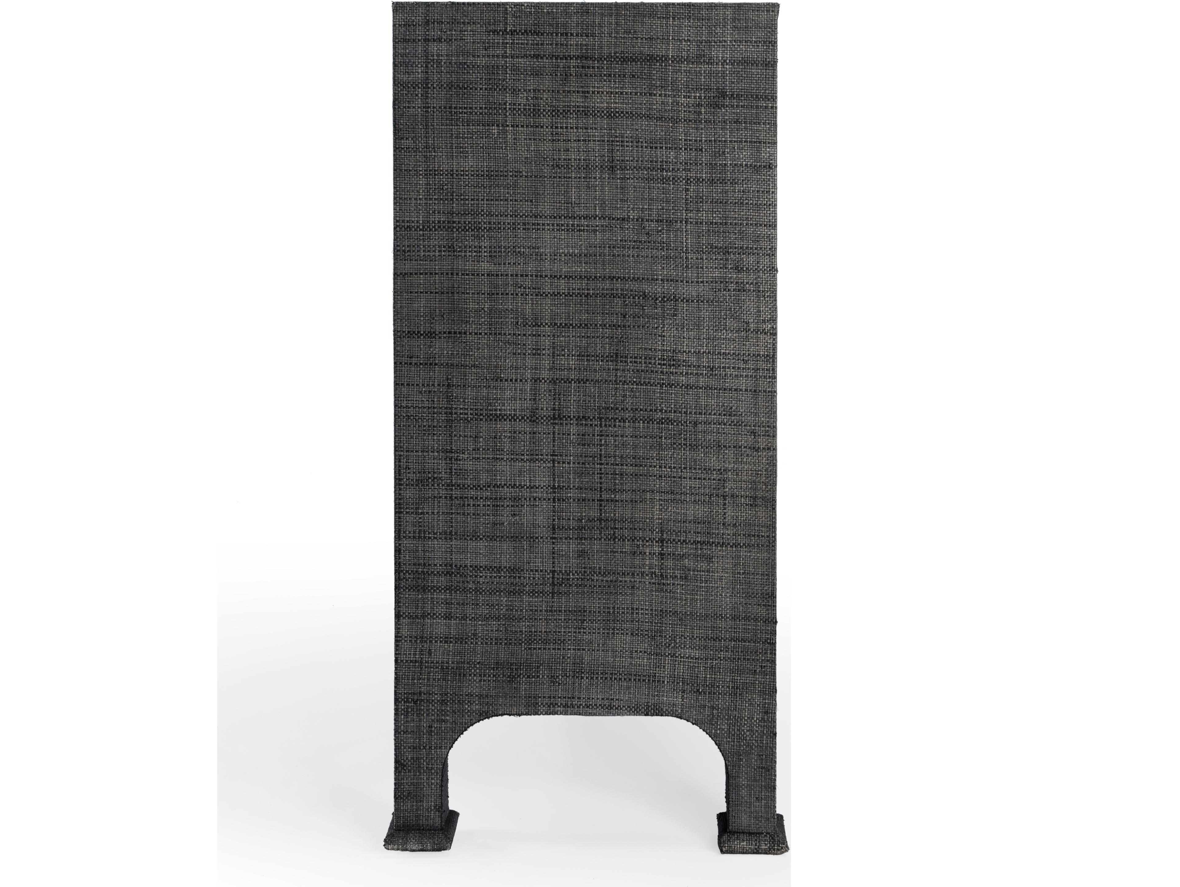 Butler Chatham 60" Solid Wood Charcoal Raffia Sideboard
