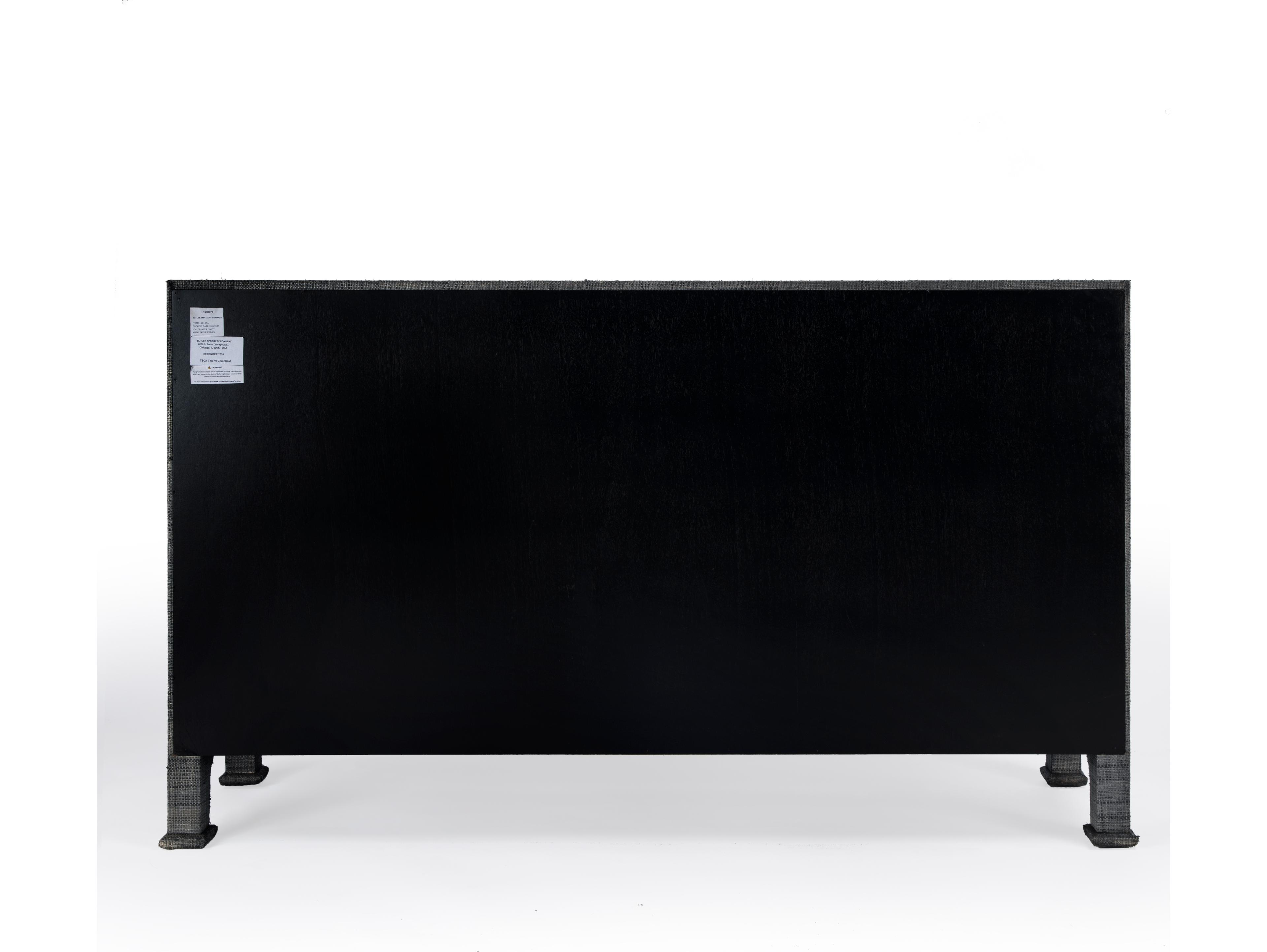 Butler Chatham 60" Solid Wood Charcoal Raffia Sideboard
