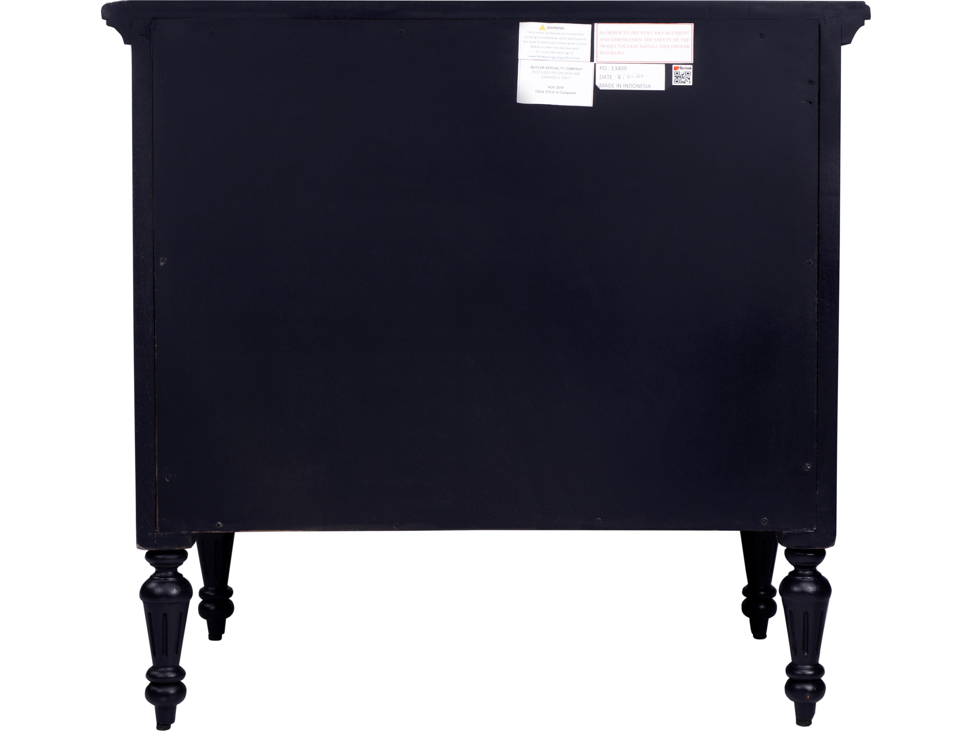 Butler Easterbrook Black Mahogany Wood Accent Chest
