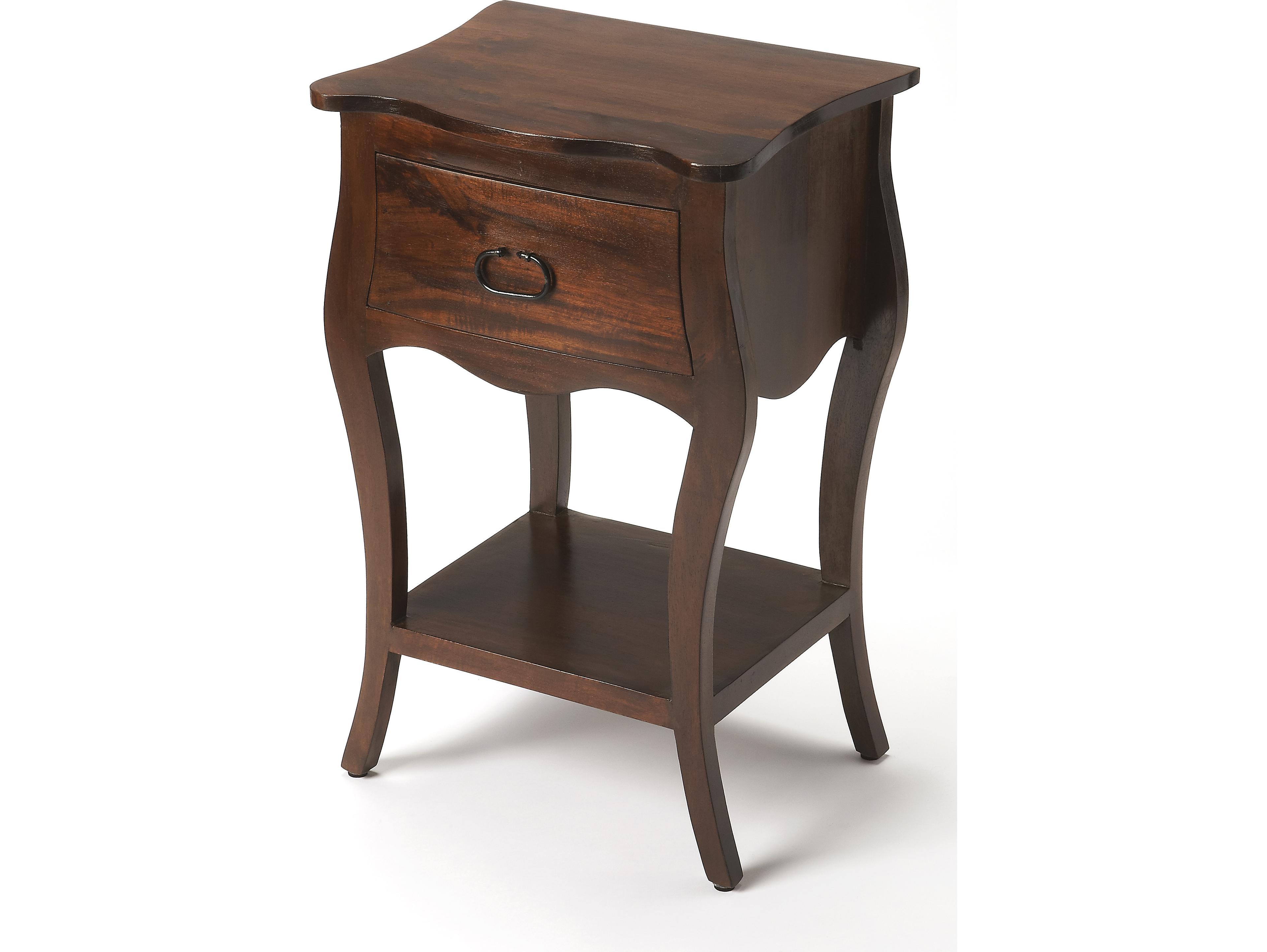 Butler Rochelle 1-Drawer Brown Mango Wood Nightstand