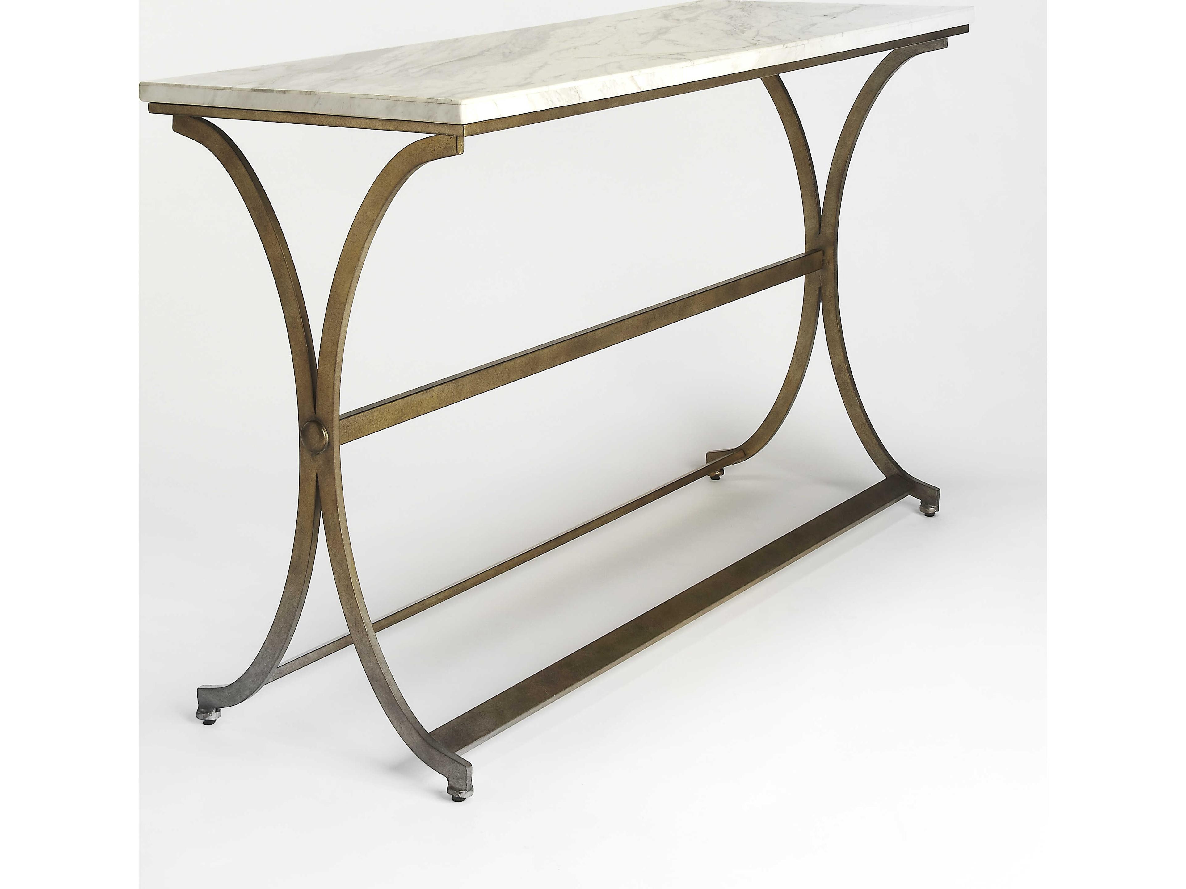Butler Pamina Rectangular Marble Gold Console Table