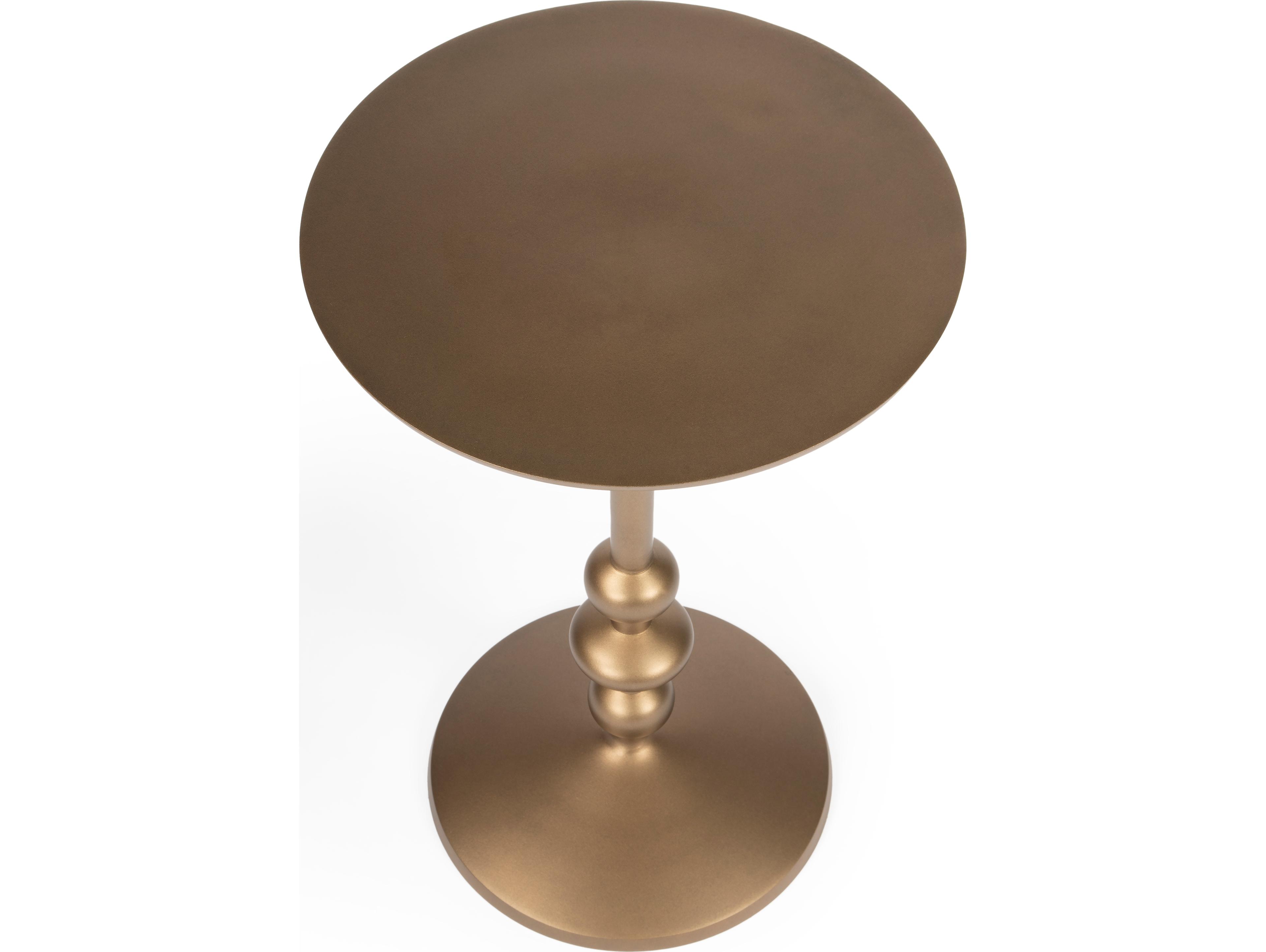 Butler Zora Round Metal Gold Powder End Table
