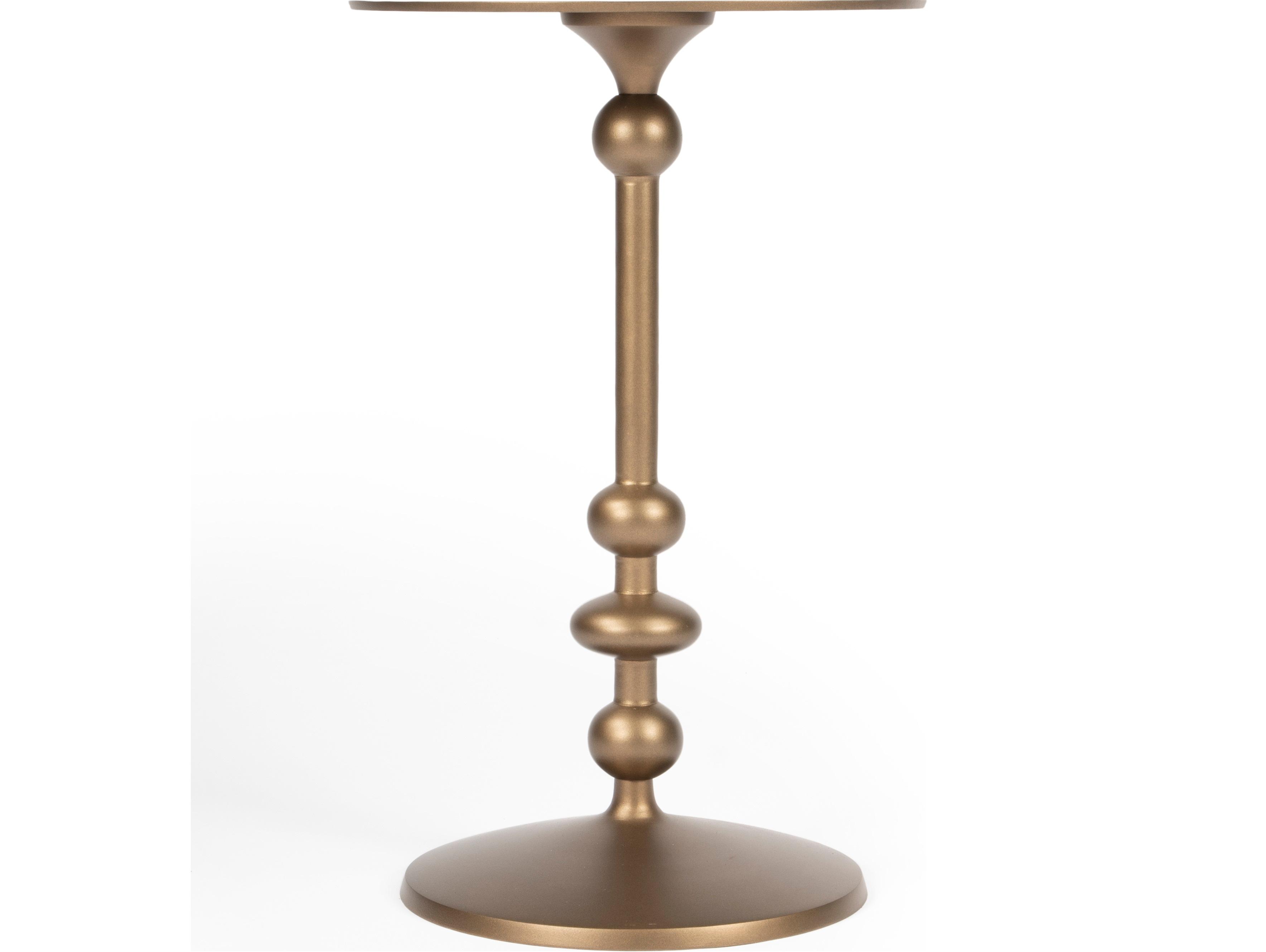 Butler Zora Round Metal Gold Powder End Table
