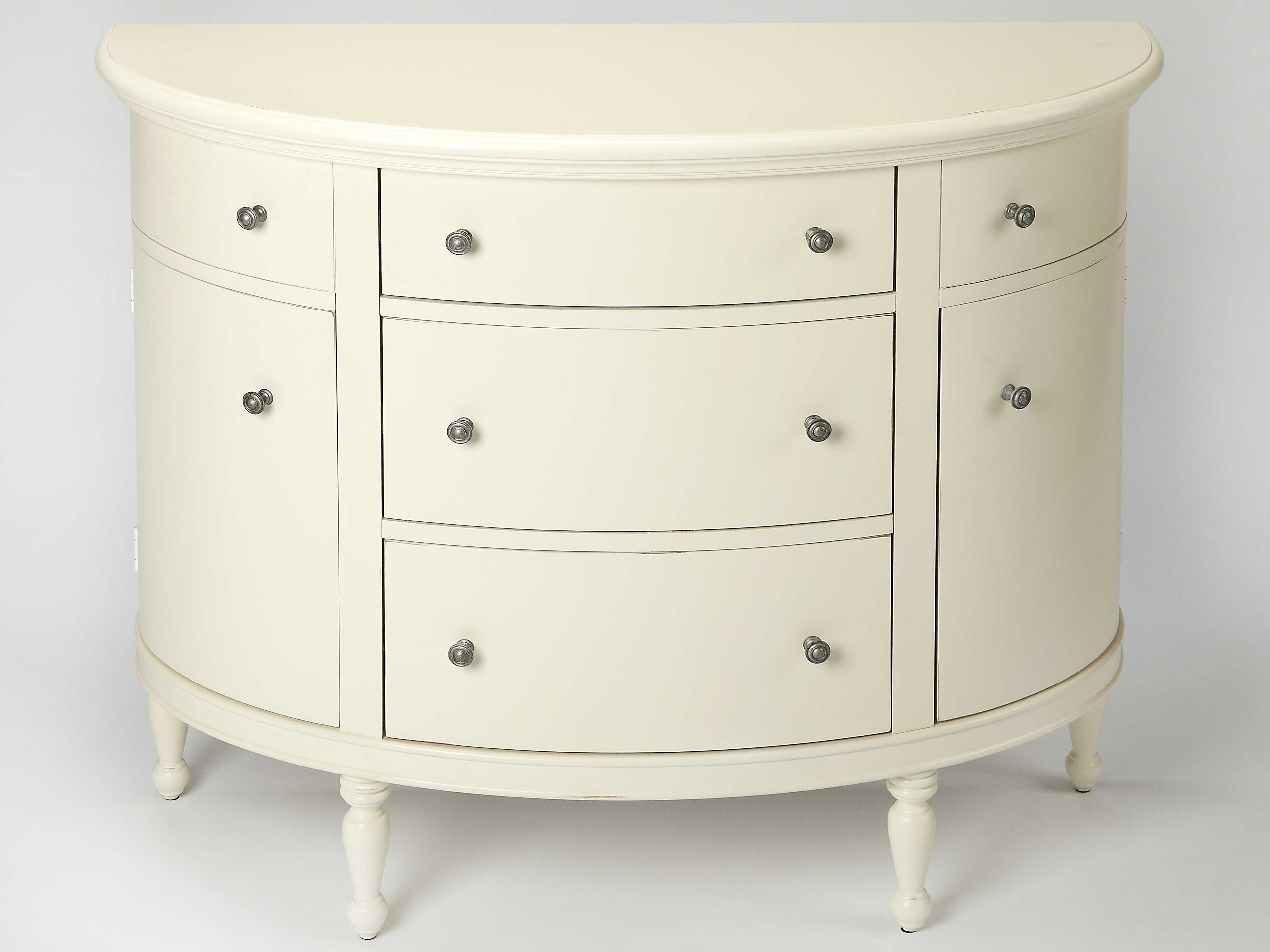 Butler Bedford Demilune Wood White Console Table