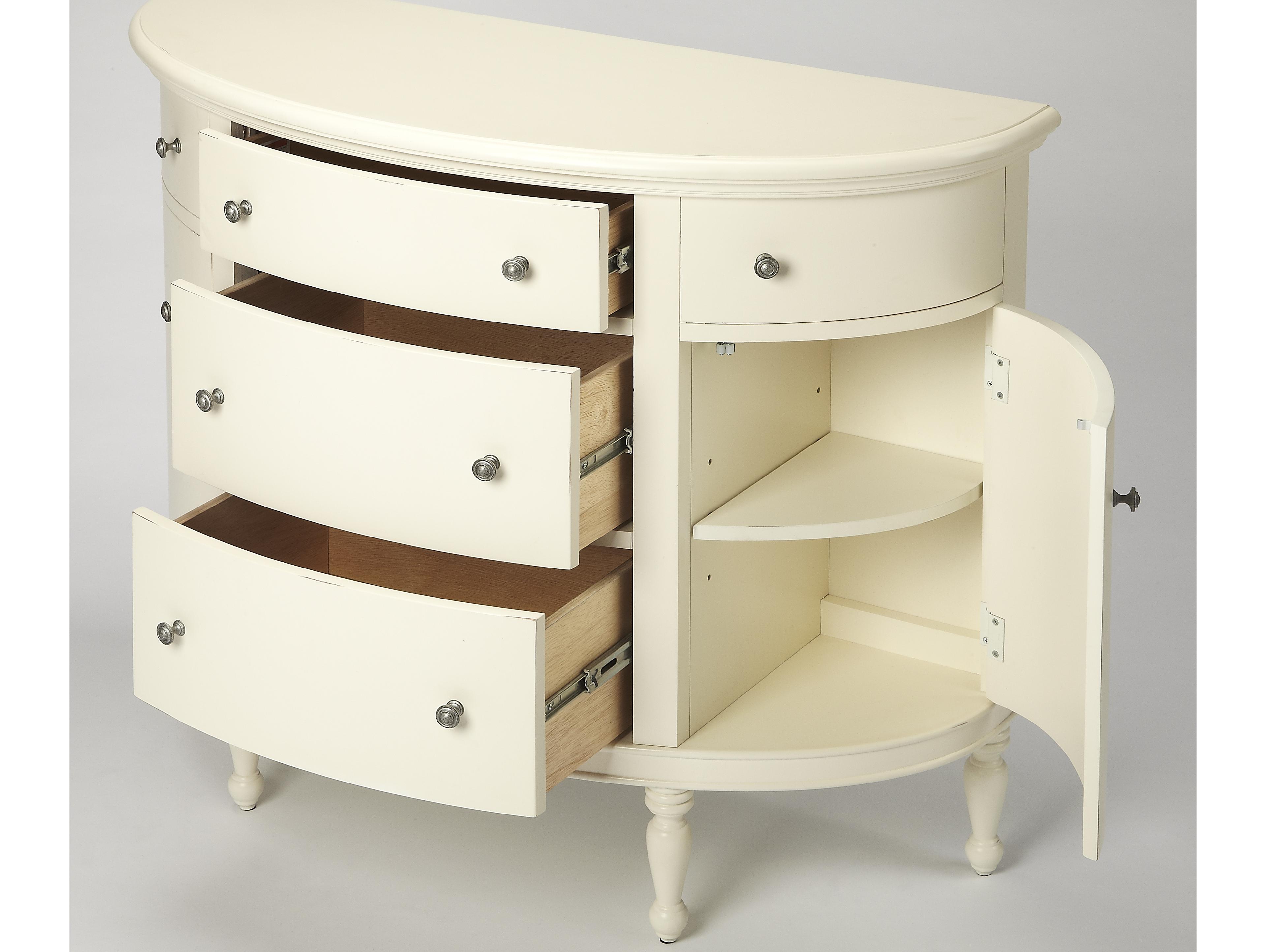 Butler Bedford Demilune Wood White Console Table