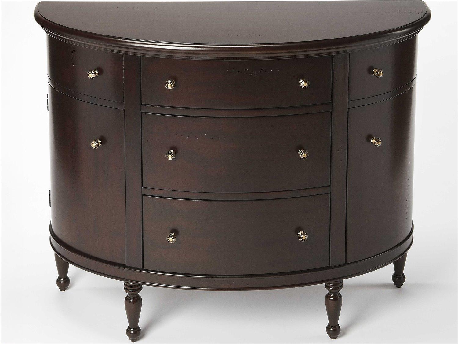 Butler Bedford Demilune Wood Dark Brown Console Table