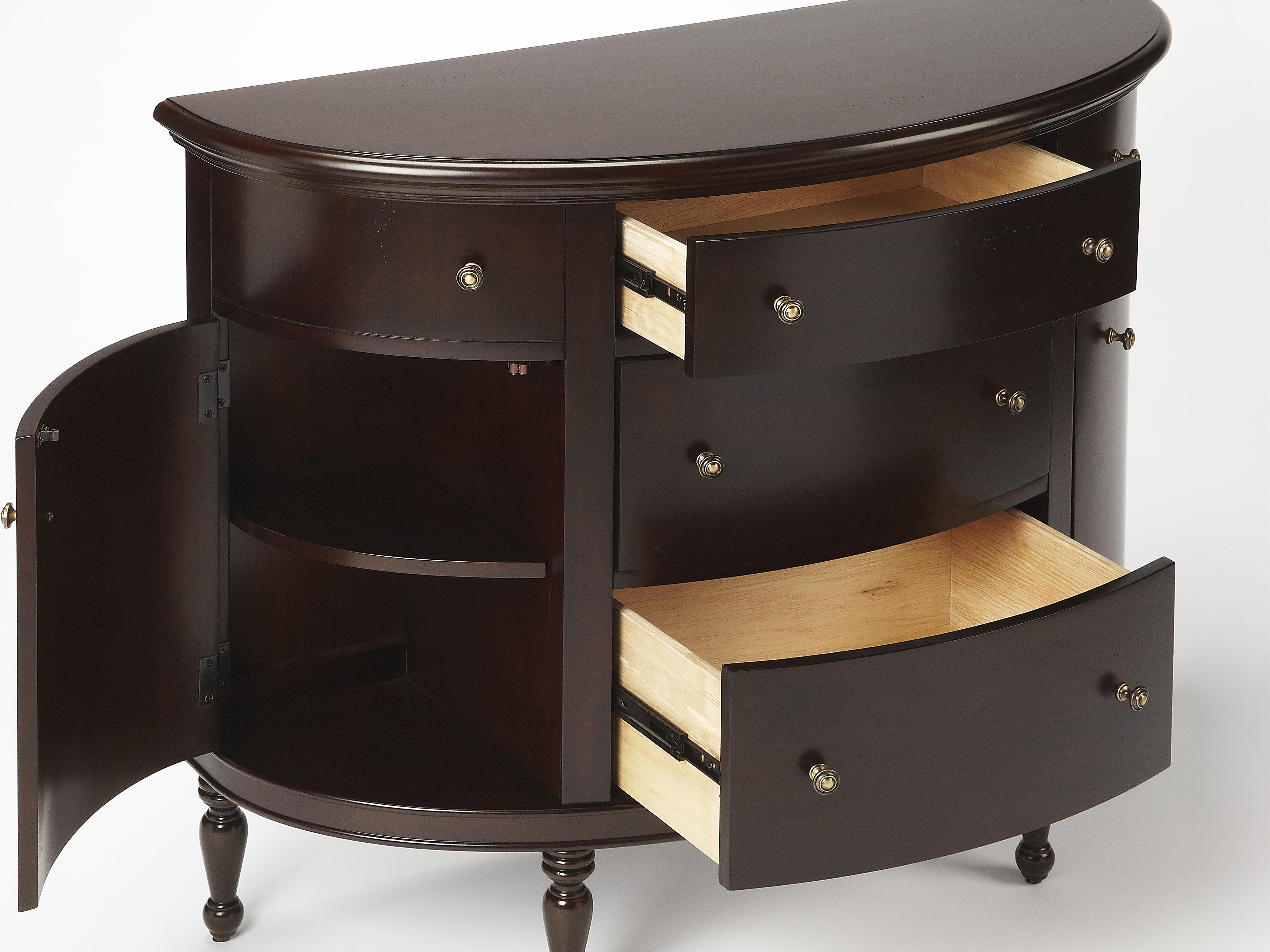 Butler Bedford Demilune Wood Dark Brown Console Table