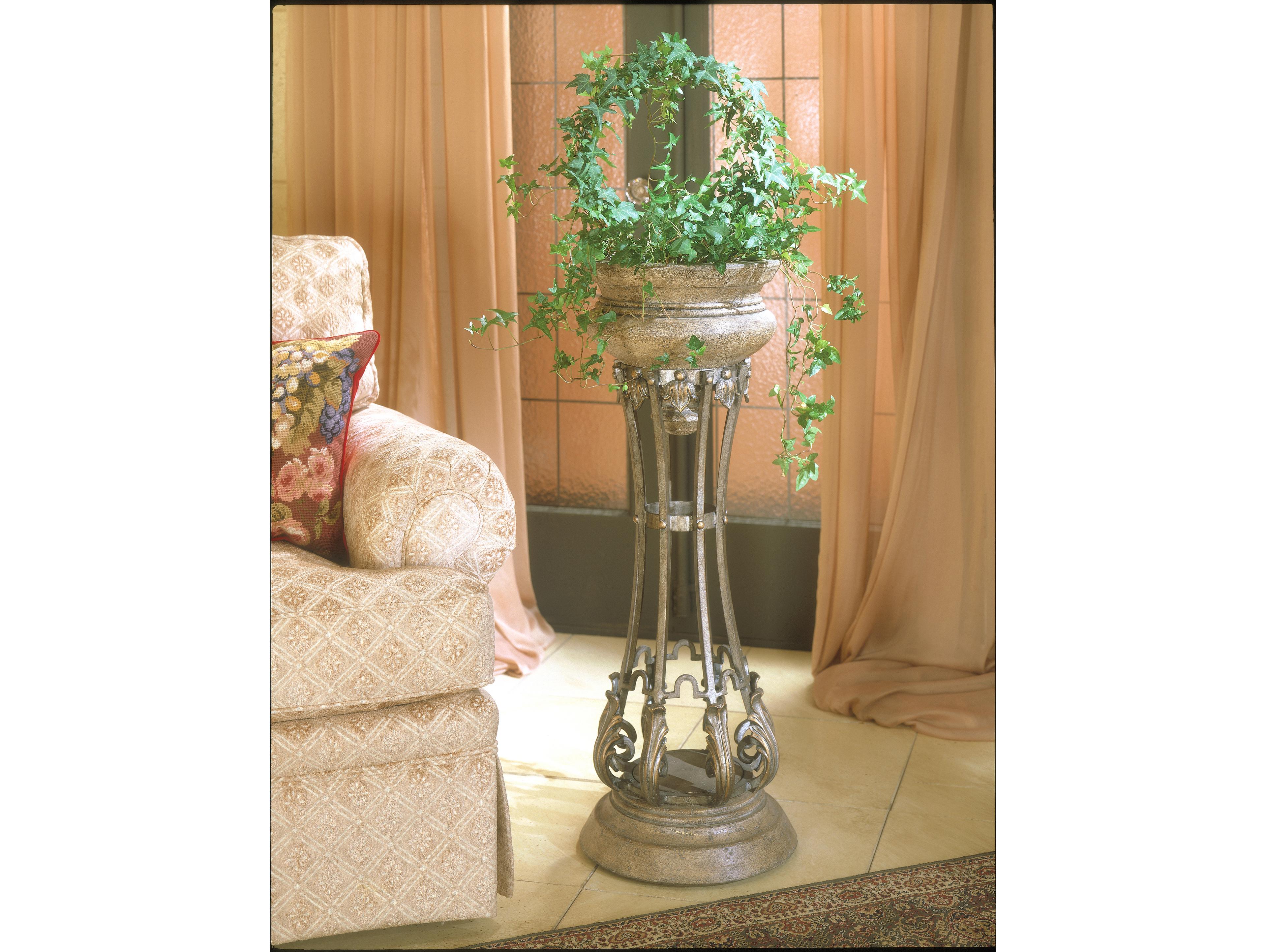Butler Budapest Metal & Stone Decorative Pedestal Planter
