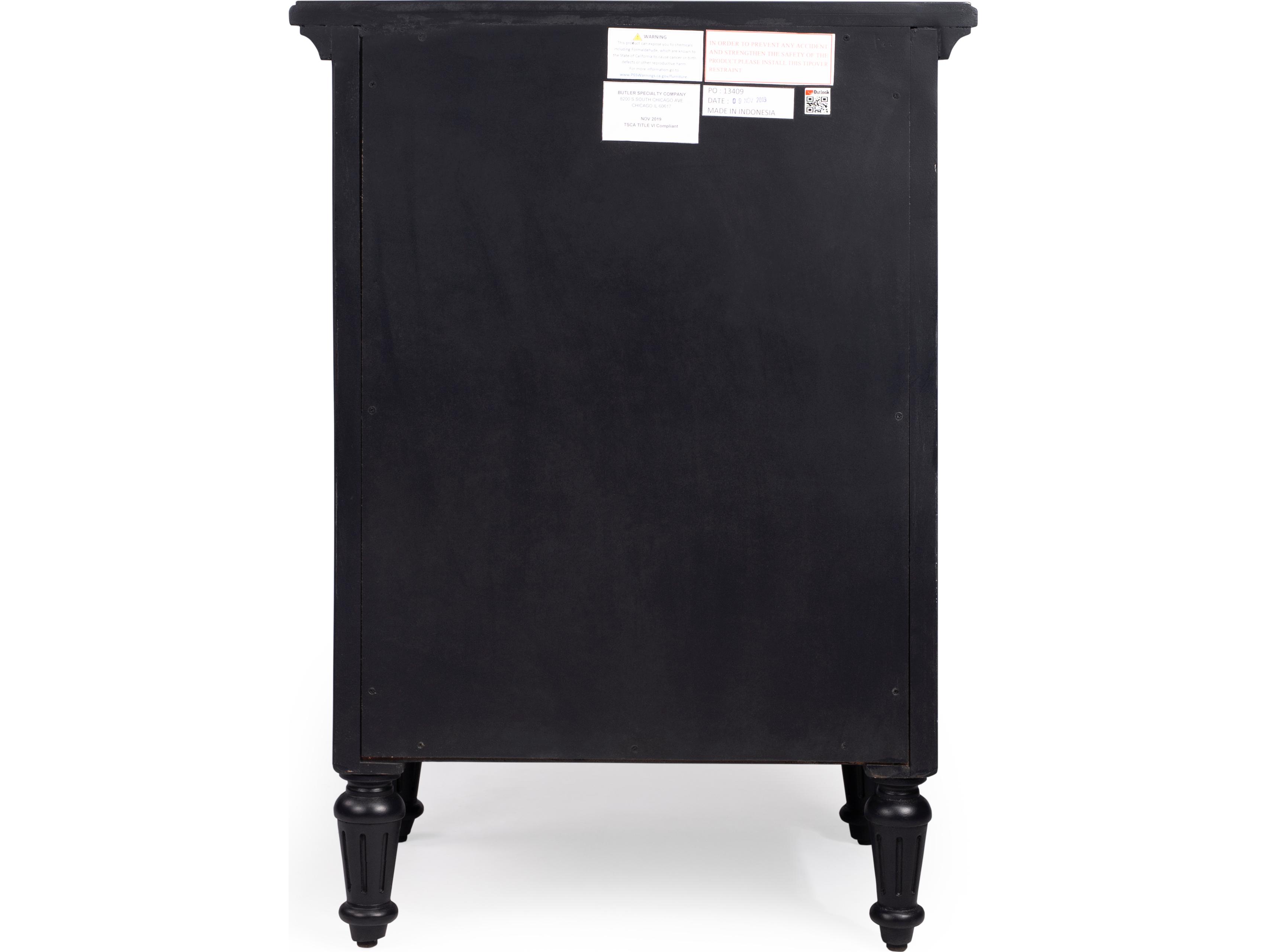 Butler Easterbrook 3-Drawers Mahogany Wood Nightstand