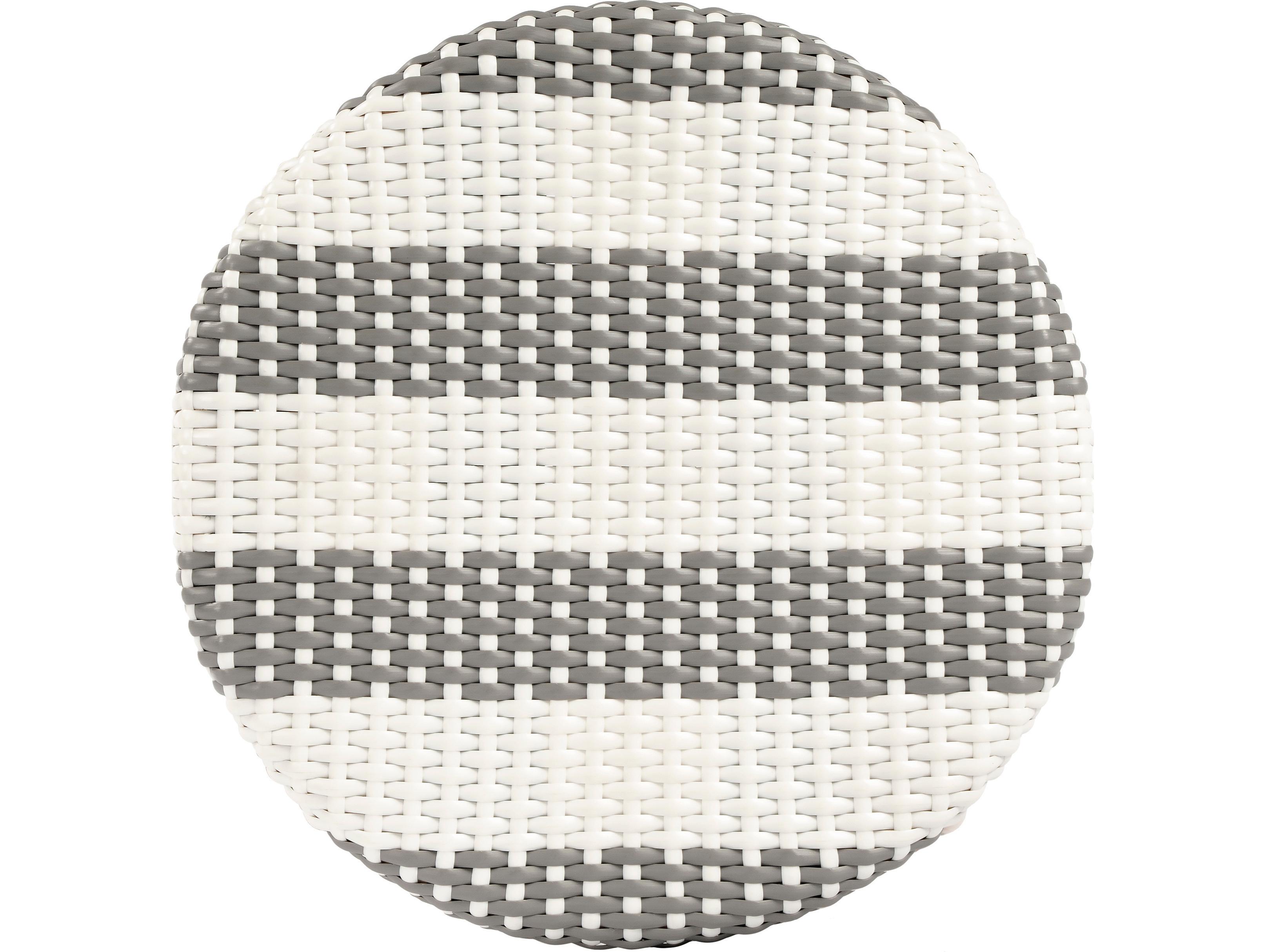 Butler Tobias Gray white Stripe Natural Rattan Frame Bar Stool