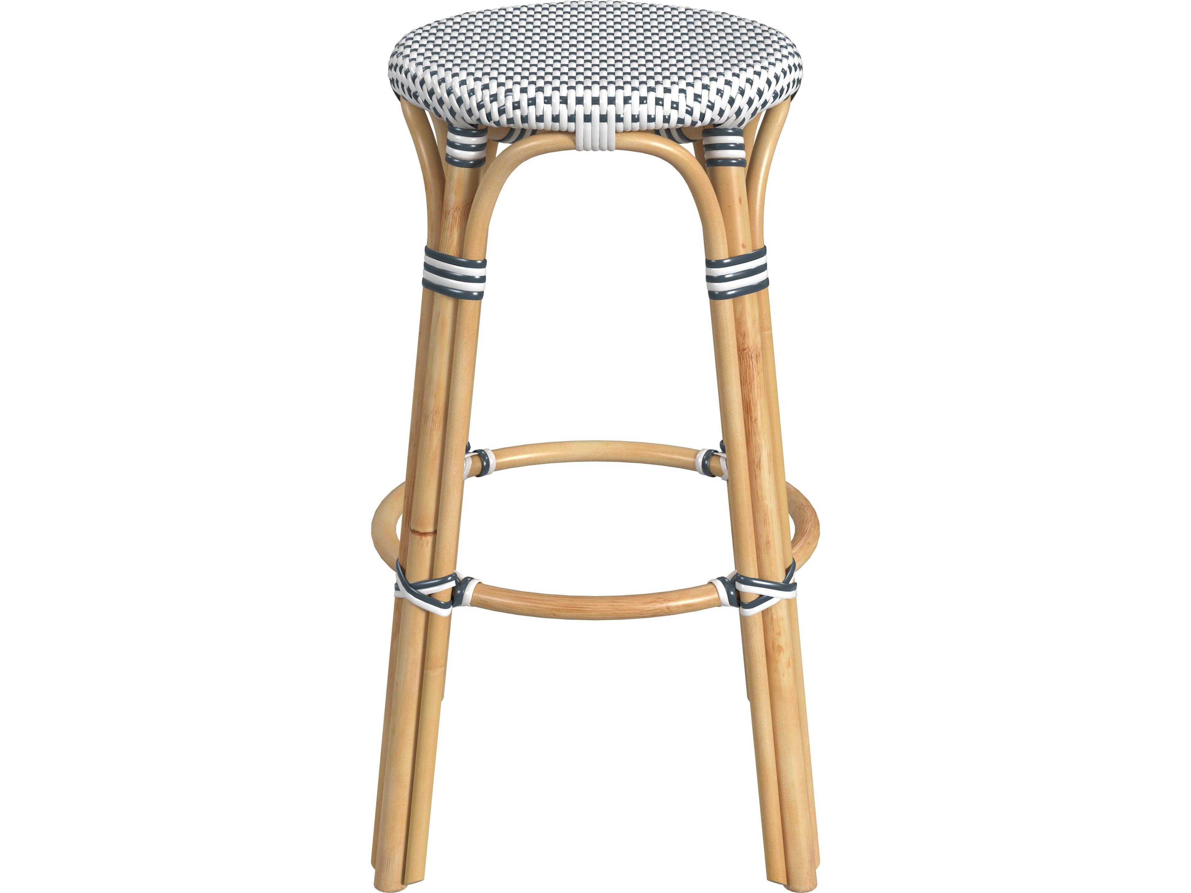 Butler Tobias White Navy Dot Bar Stool