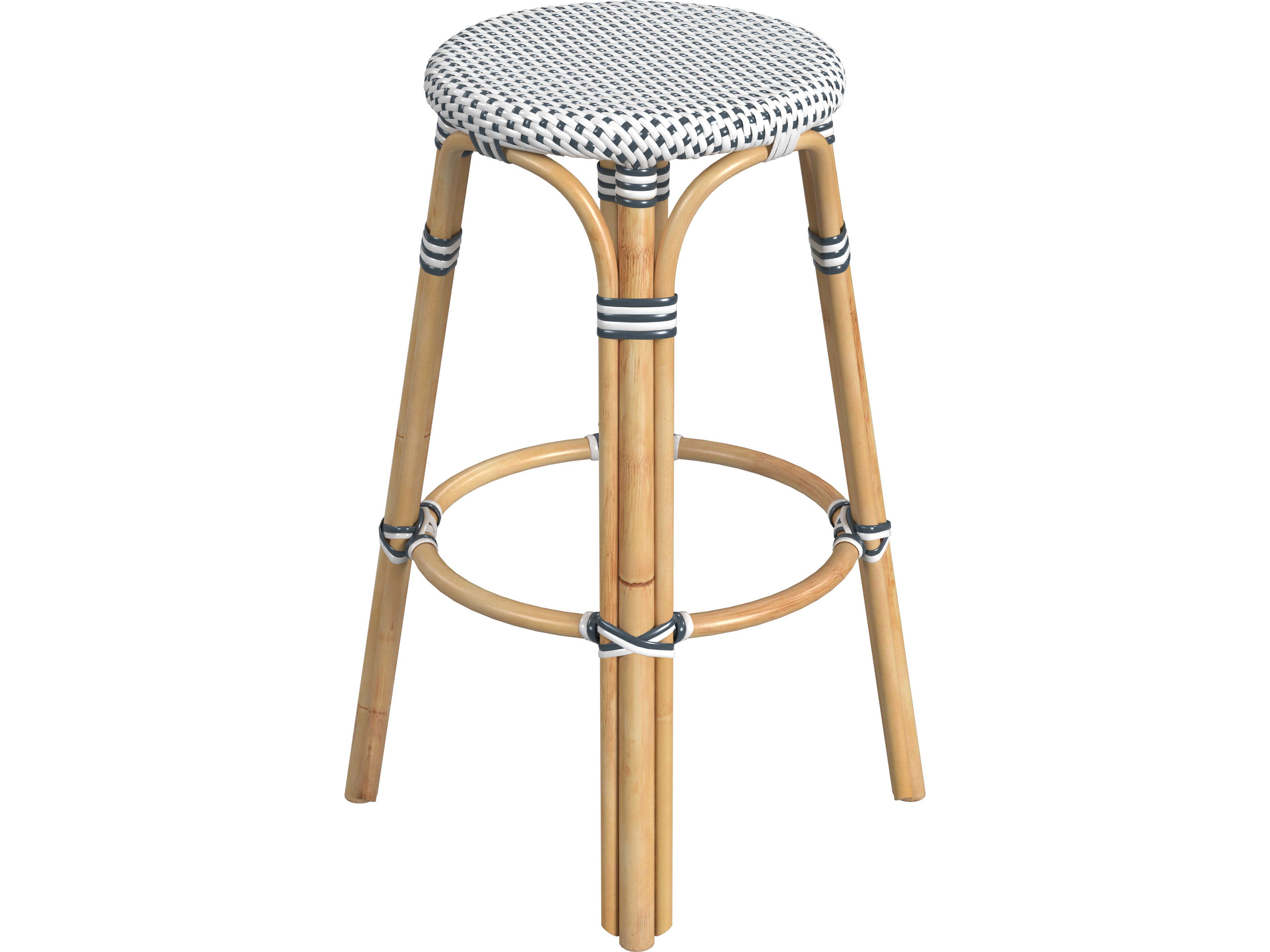 Butler Tobias White Navy Dot Bar Stool