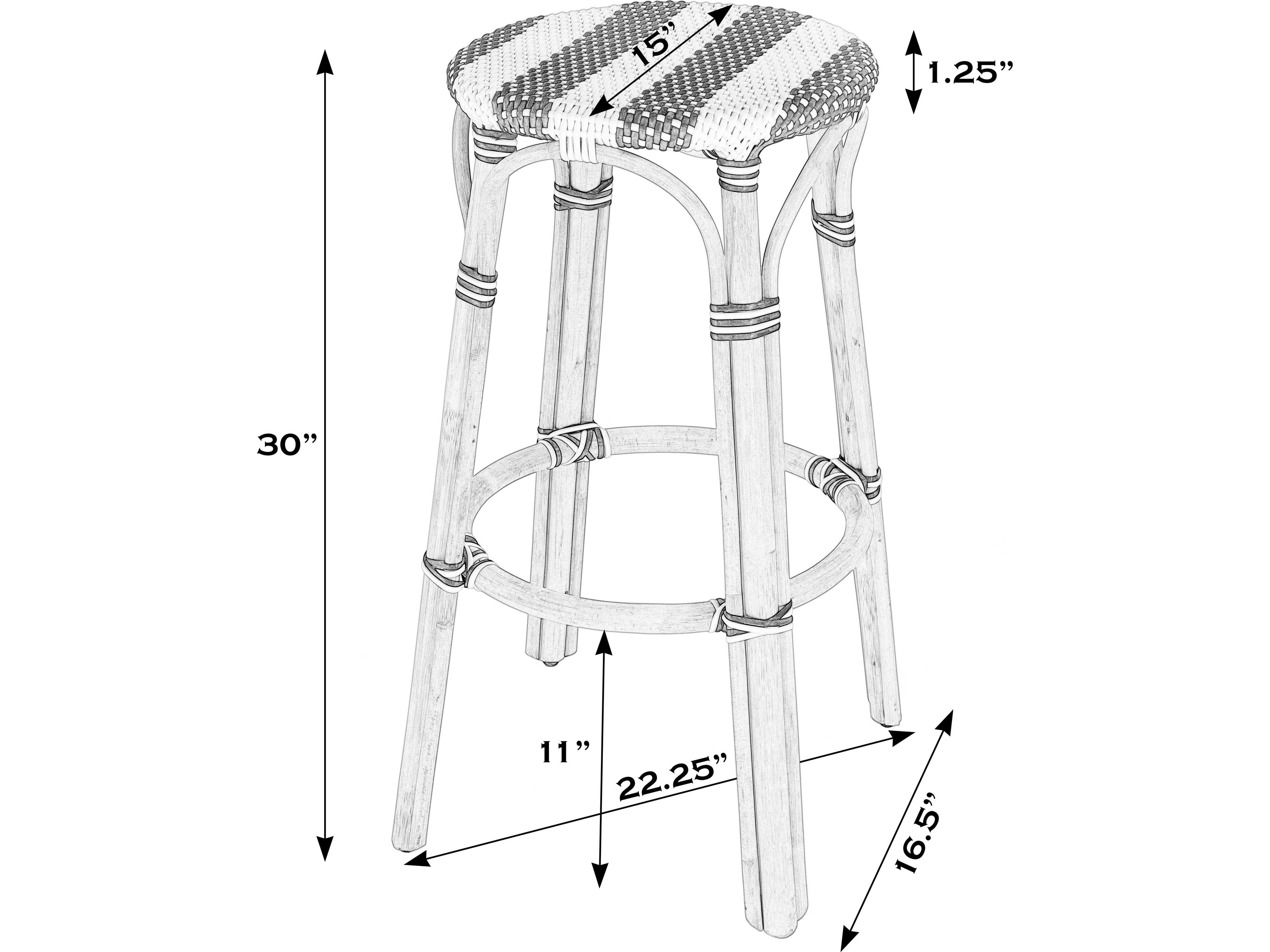 Butler Tobias White Black Dot Bar Stool