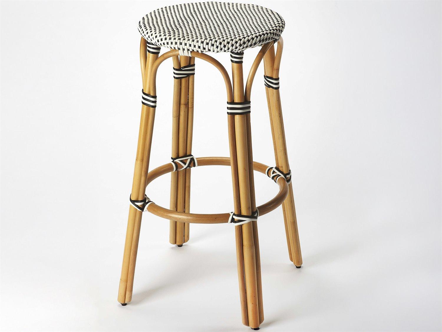 Butler Tobias White Black Dot Bar Stool