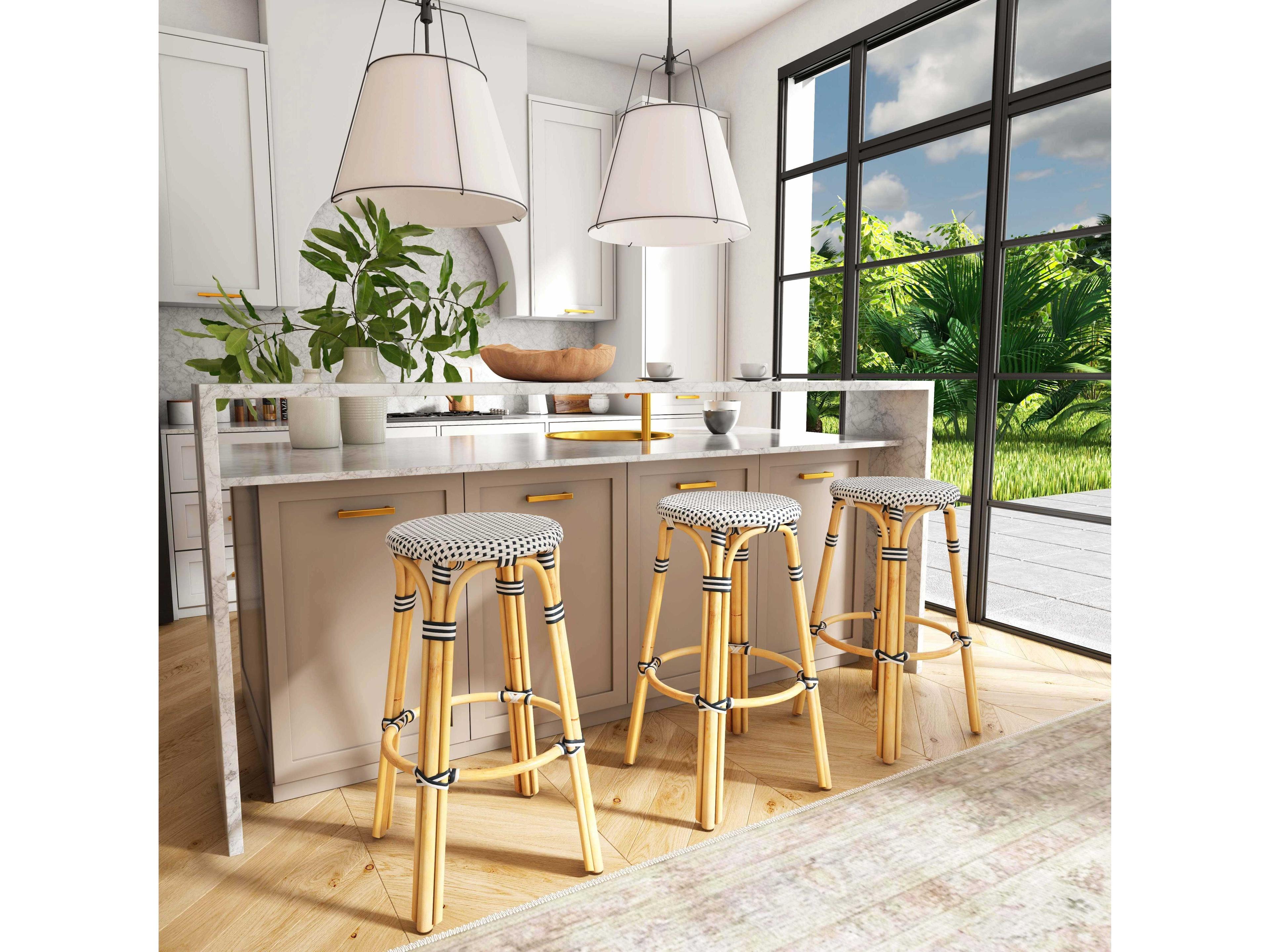 Butler Tobias White Black Dot Bar Stool