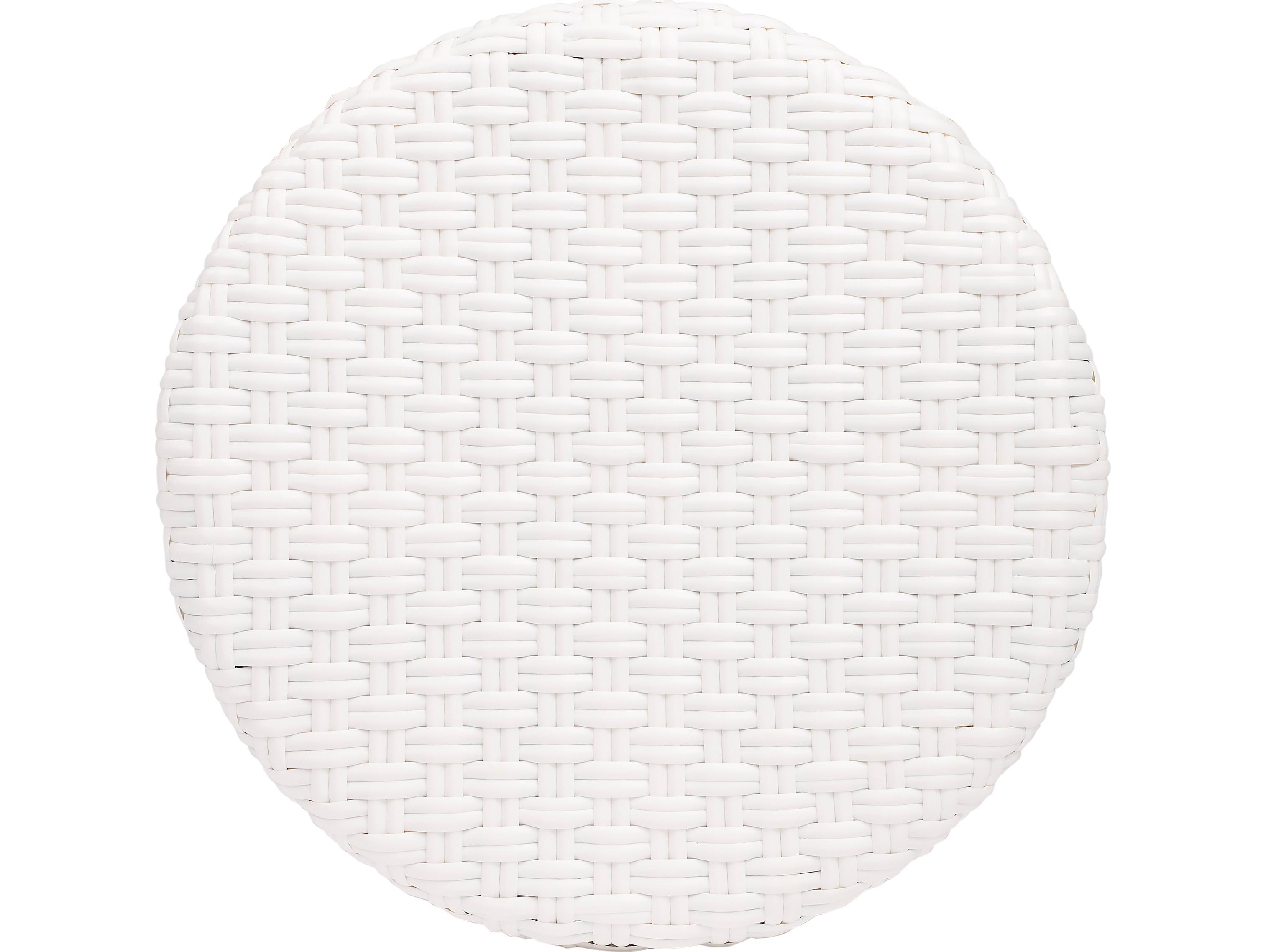 Butler Tobias Glossy White Natural Rattan Frame Counter Stool