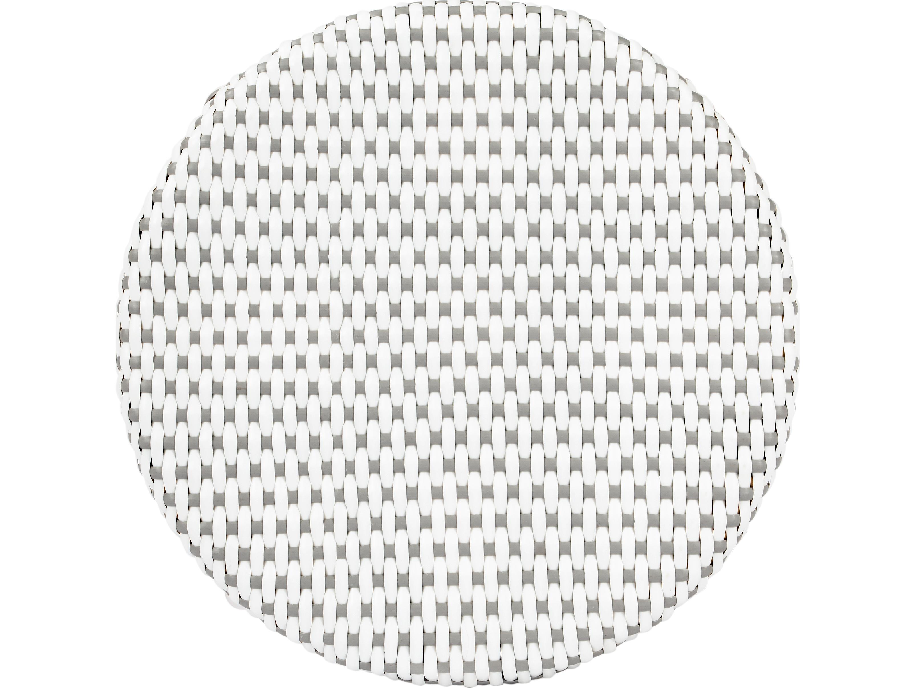 Butler Tobias White gray Dot Natural Rattan Frame Counter Stool