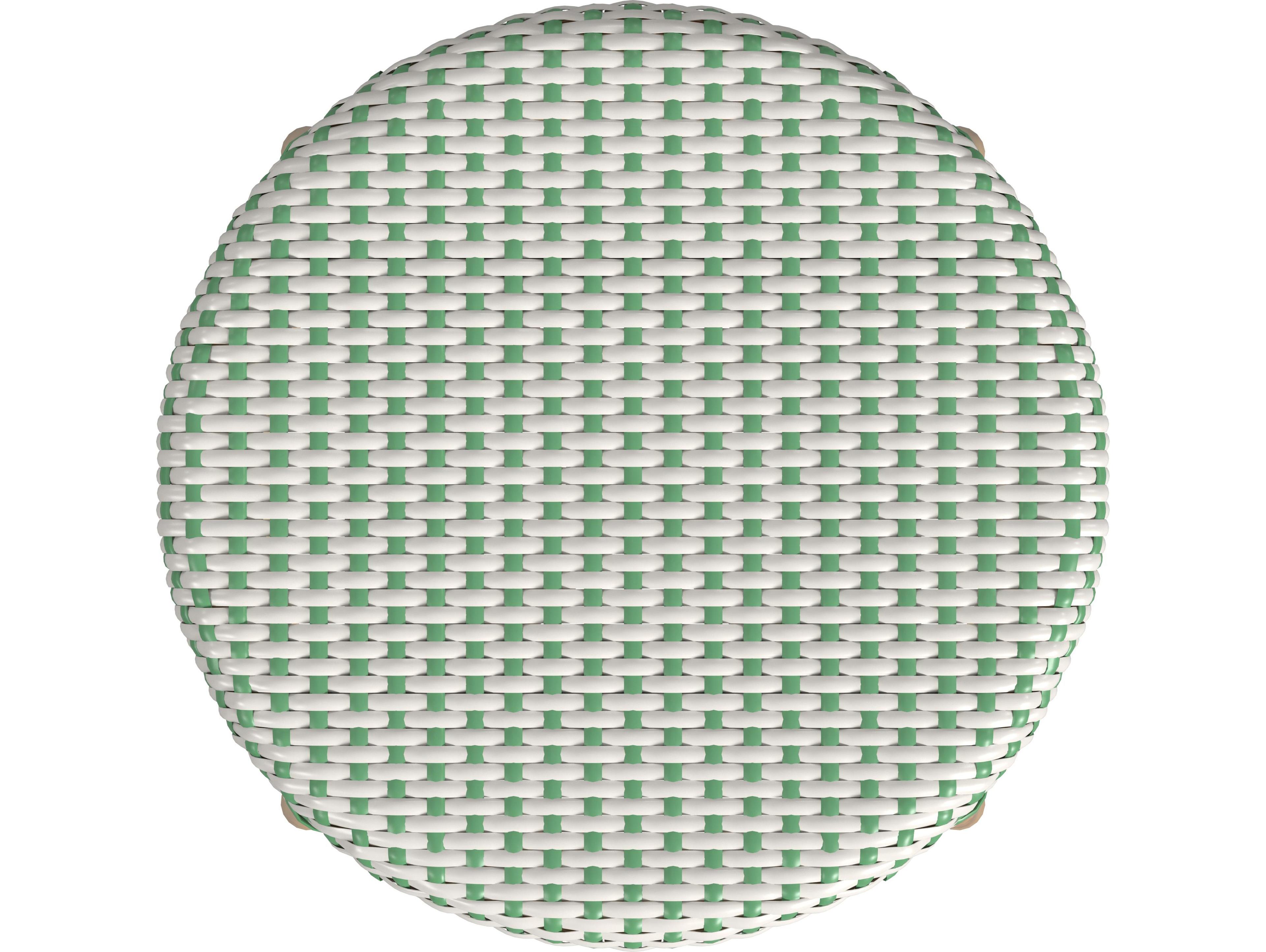 Butler Tobias White green Dot Natural Rattan Frame Counter Stool