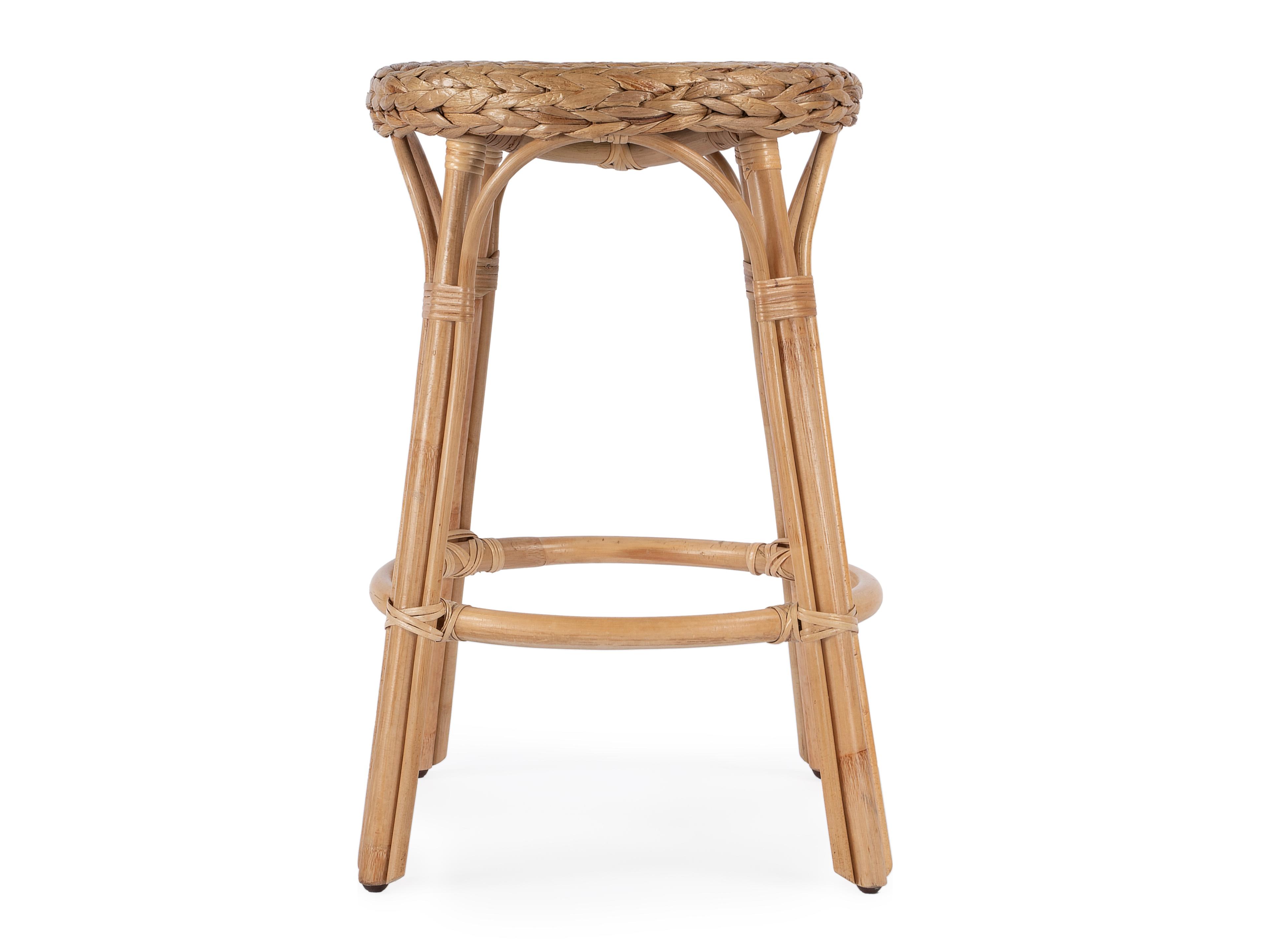 Butler Tobias Natural Hyacinth Brown Rattan Counter Stool