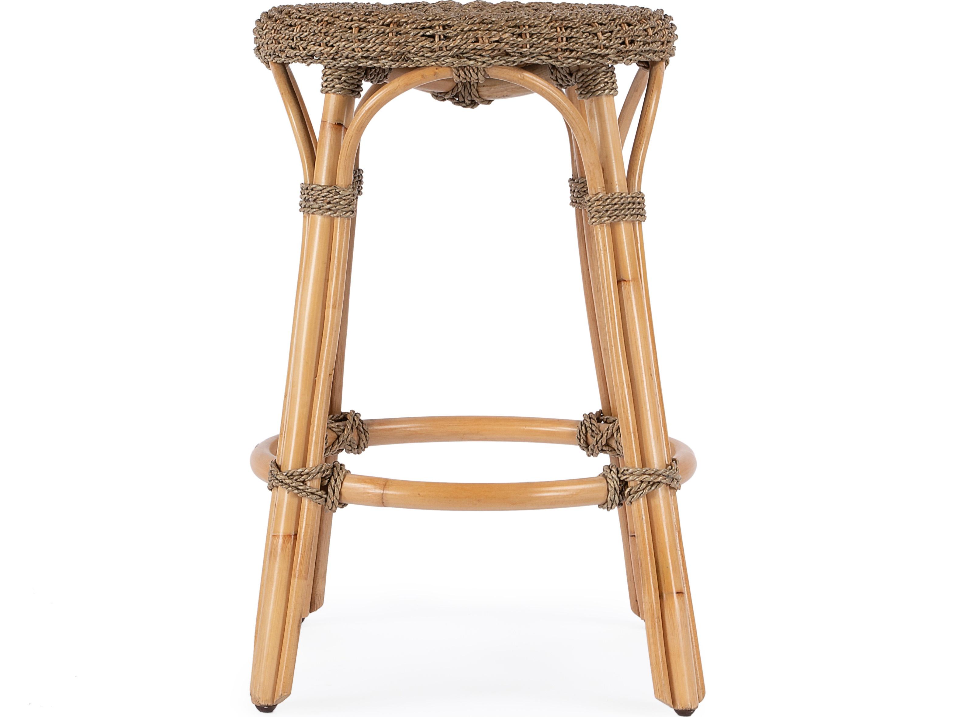 Butler Tobias Khaki Brown Natural Rattan Counter Stool