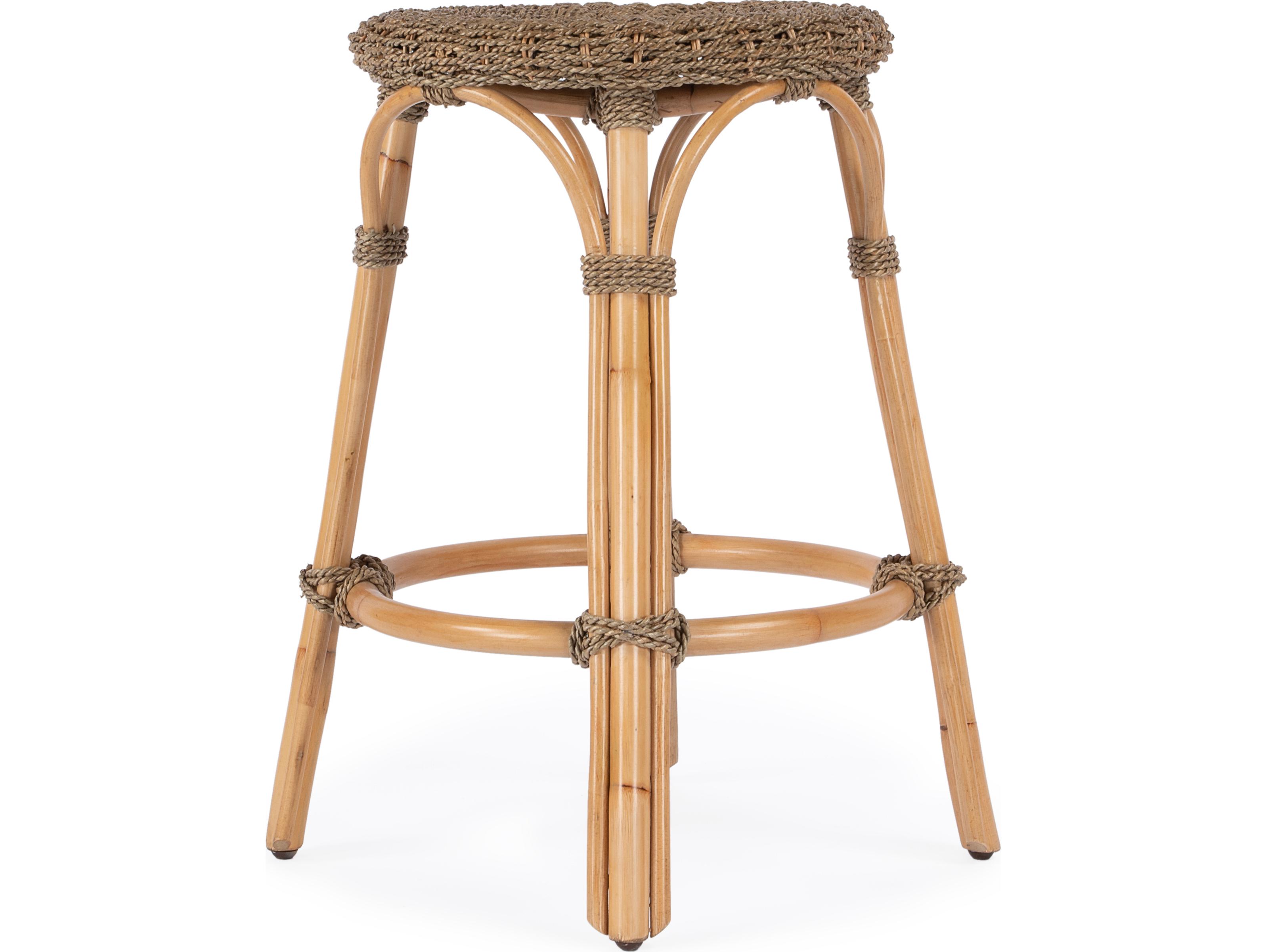 Butler Tobias Khaki Brown Natural Rattan Counter Stool