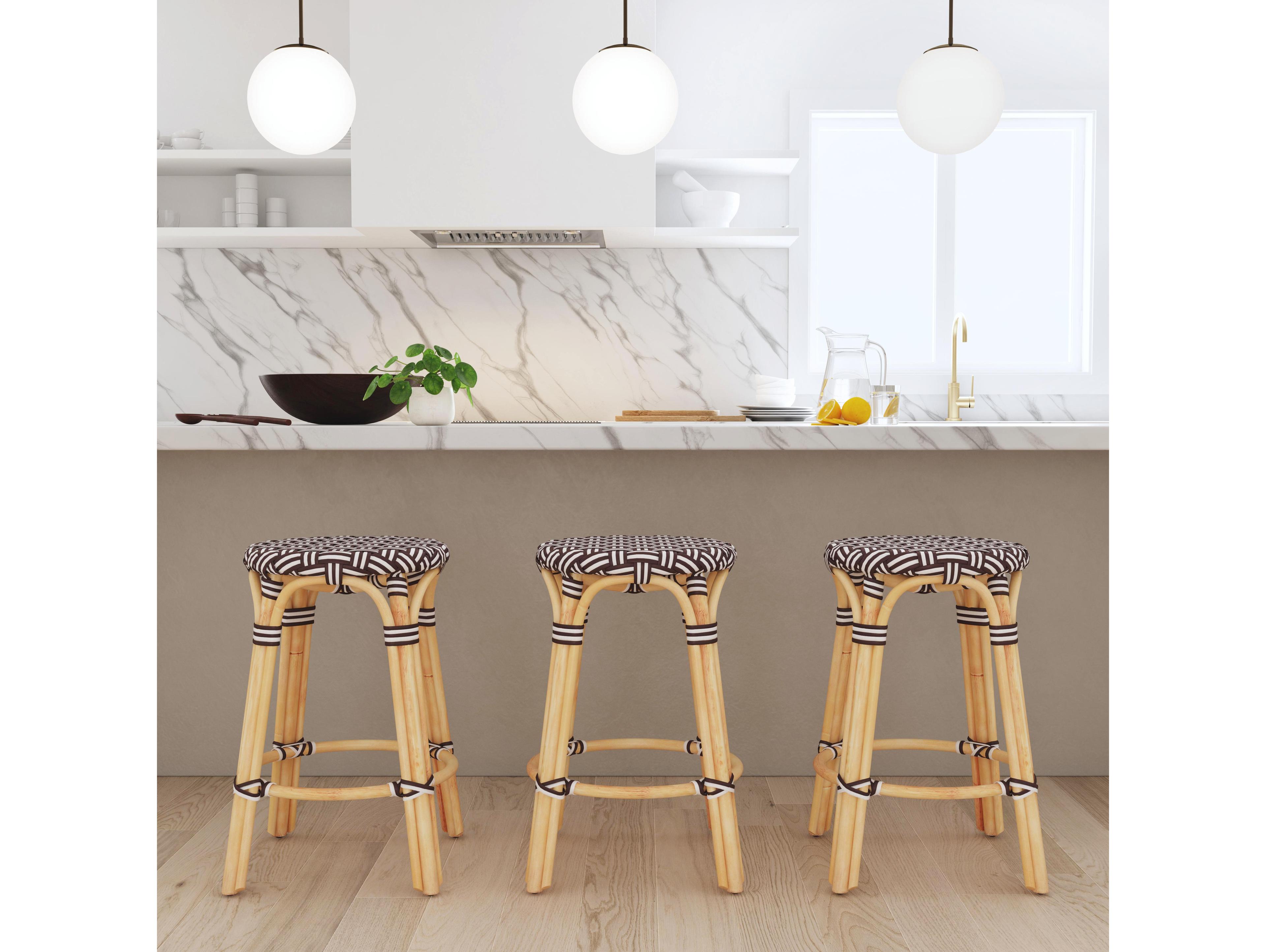 Butler Tobias Burgundy Red Rattan Counter Stool