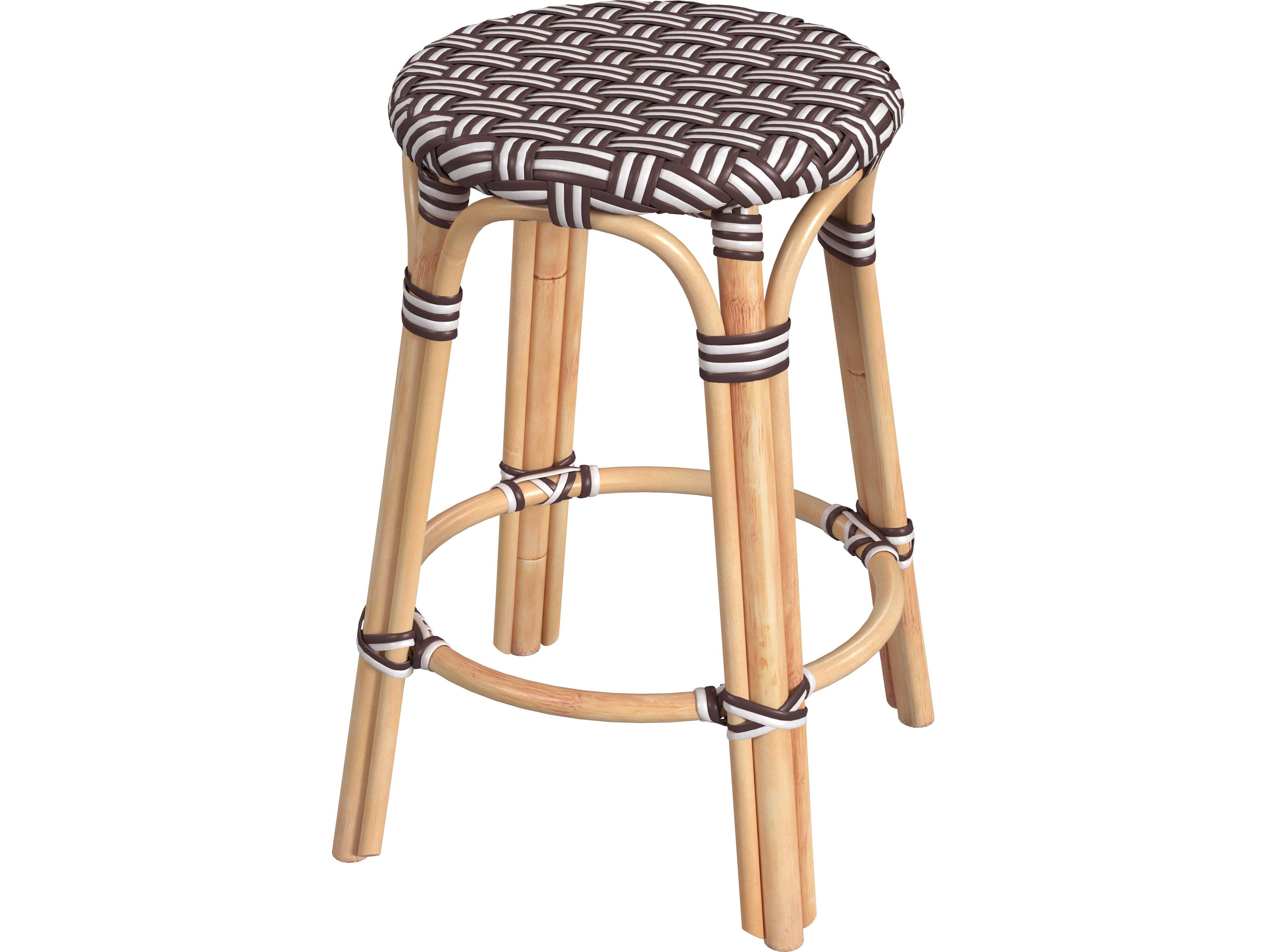 Butler Tobias Burgundy Red Rattan Counter Stool