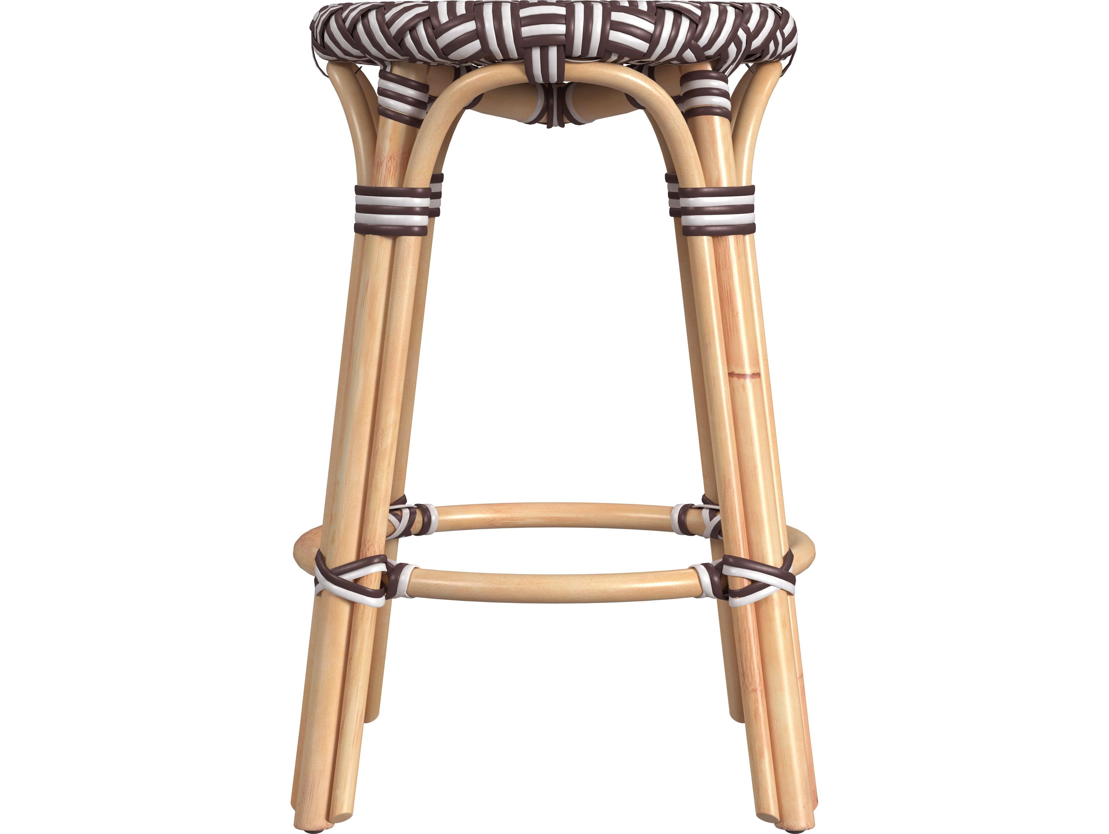 Butler Tobias Burgundy Red Rattan Counter Stool