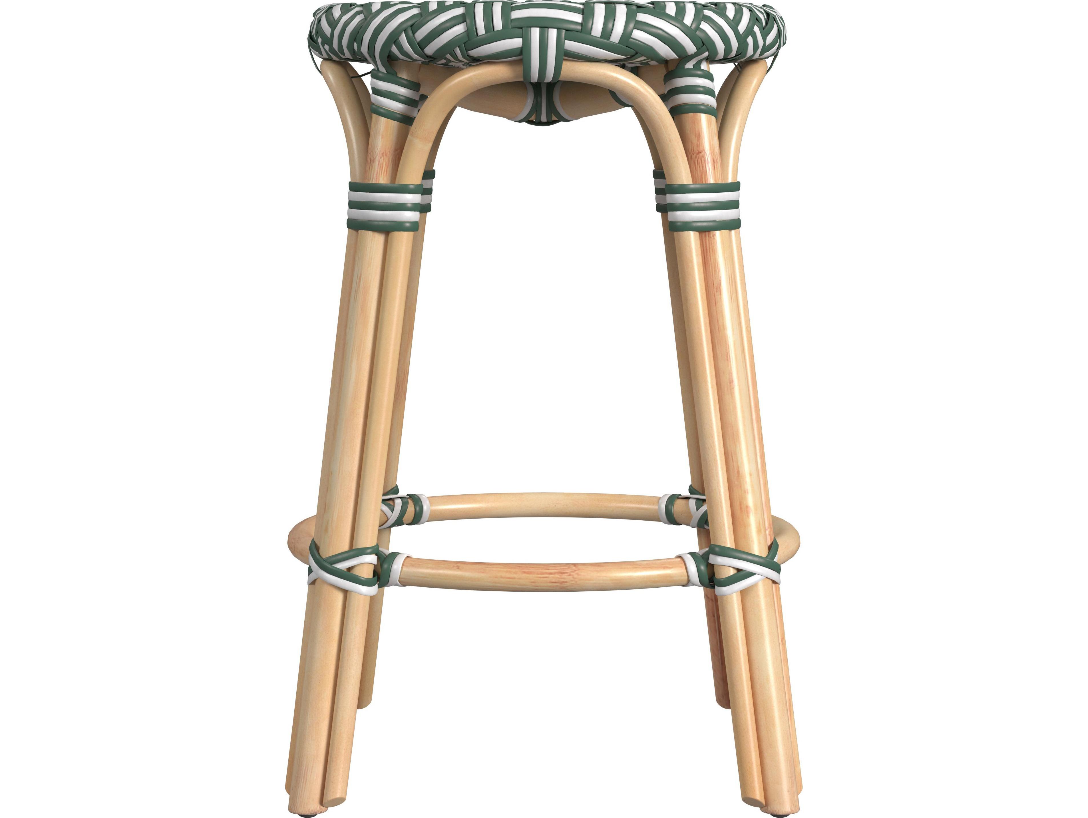 Butler Tobias Emerald Green Rattan Counter Stool