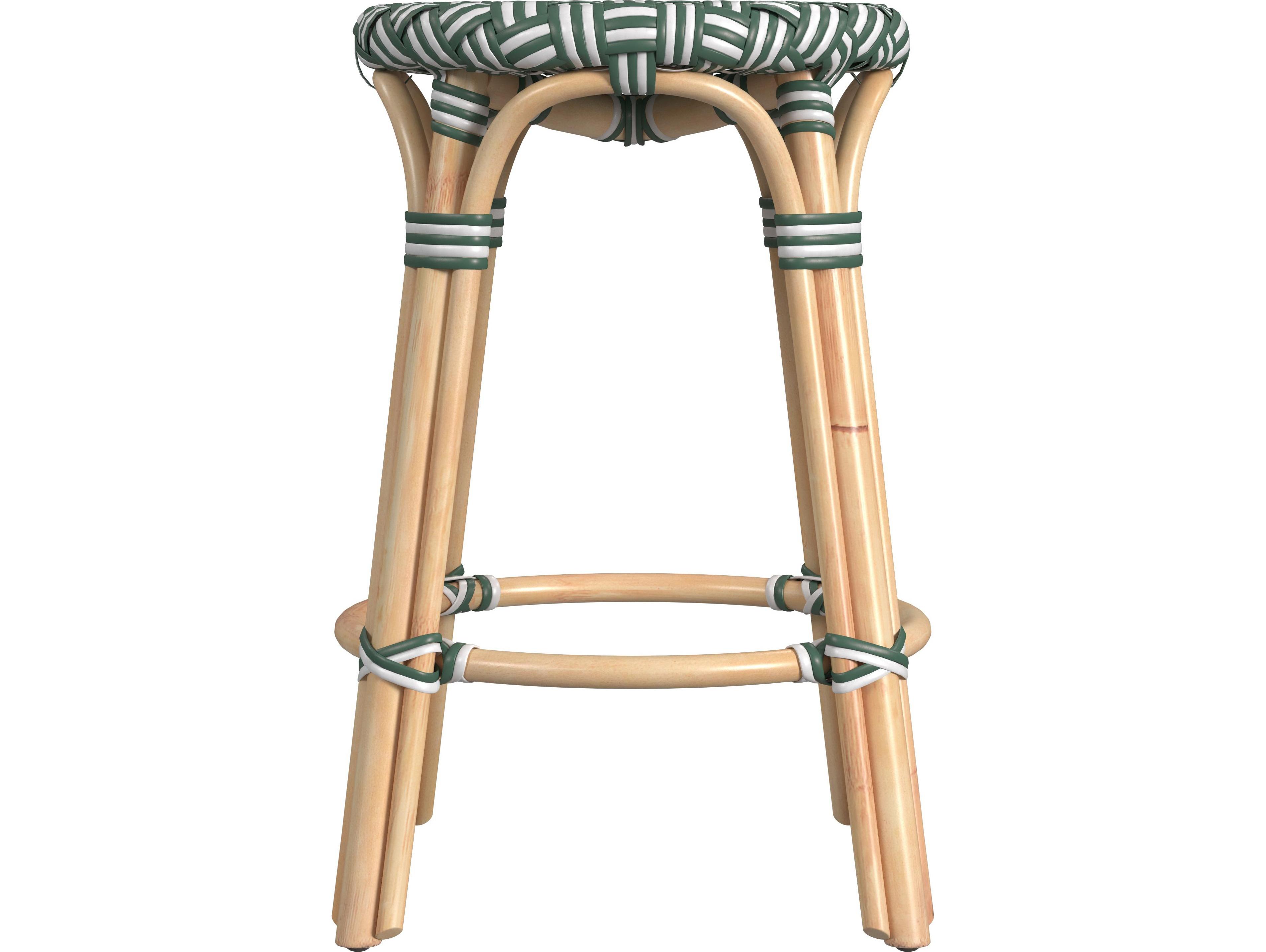 Butler Tobias Emerald Green Rattan Counter Stool
