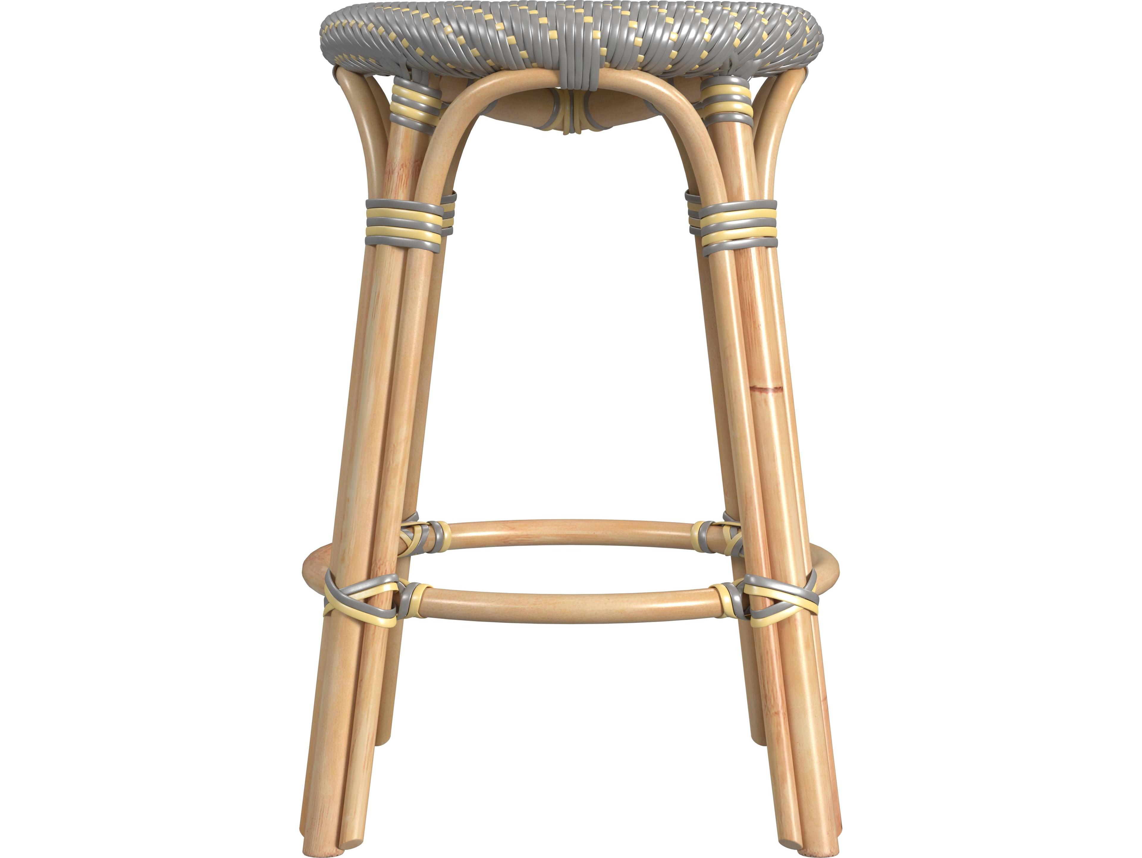 Butler Tobias Gray Yellow Rattan Counter Stool