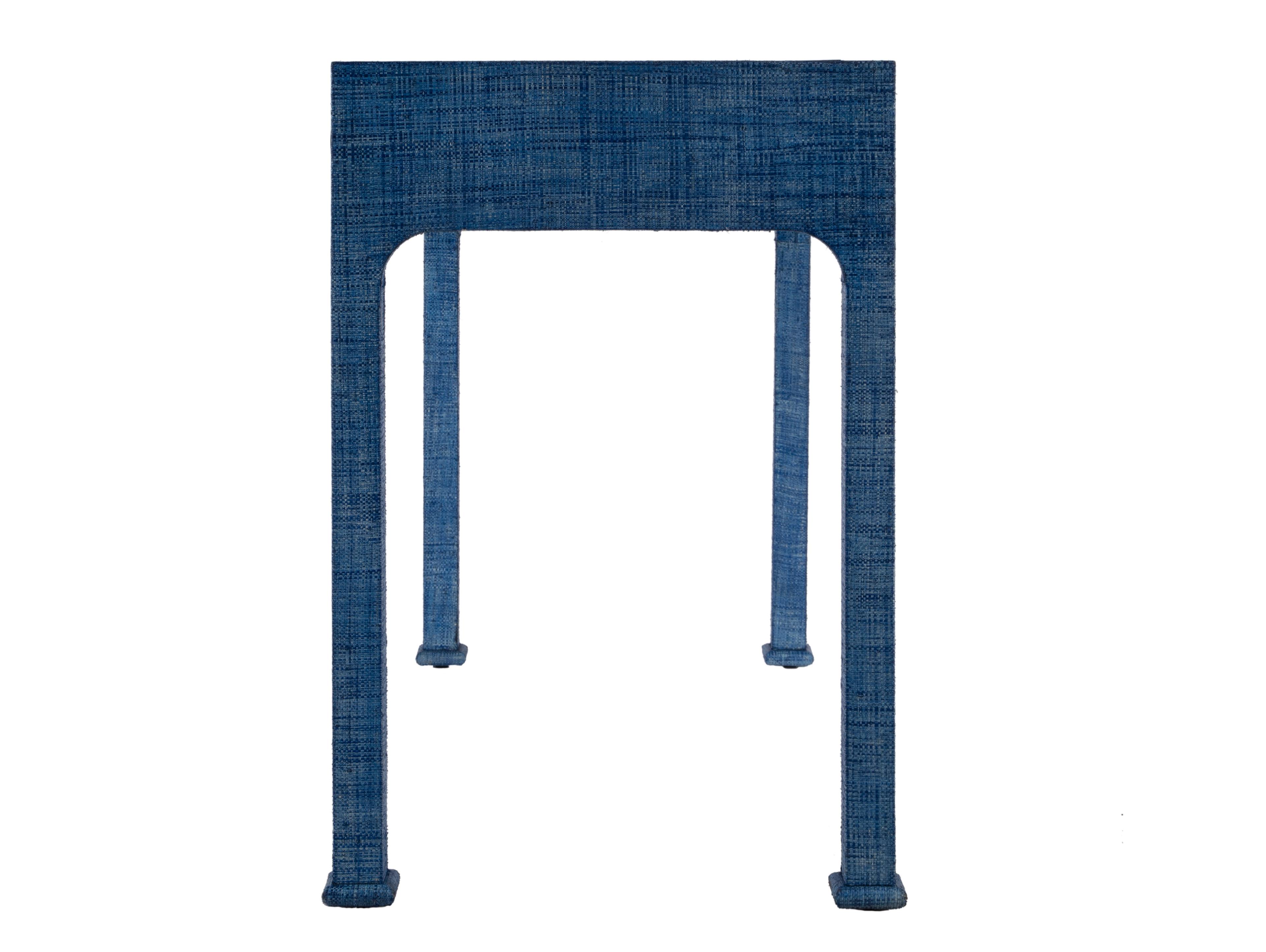 Butler Chatham Blue Raffia Solid Wood Writing Desk