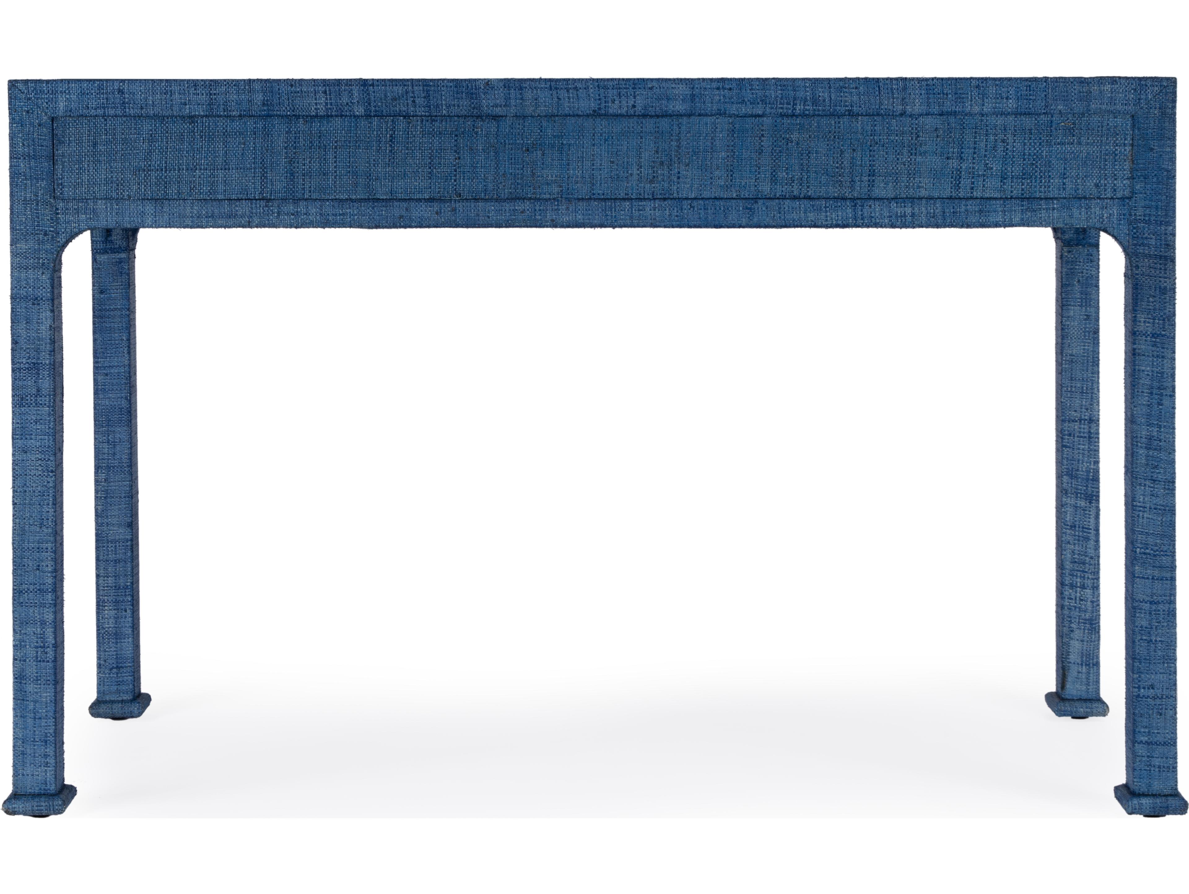 Butler Chatham Blue Raffia Solid Wood Writing Desk