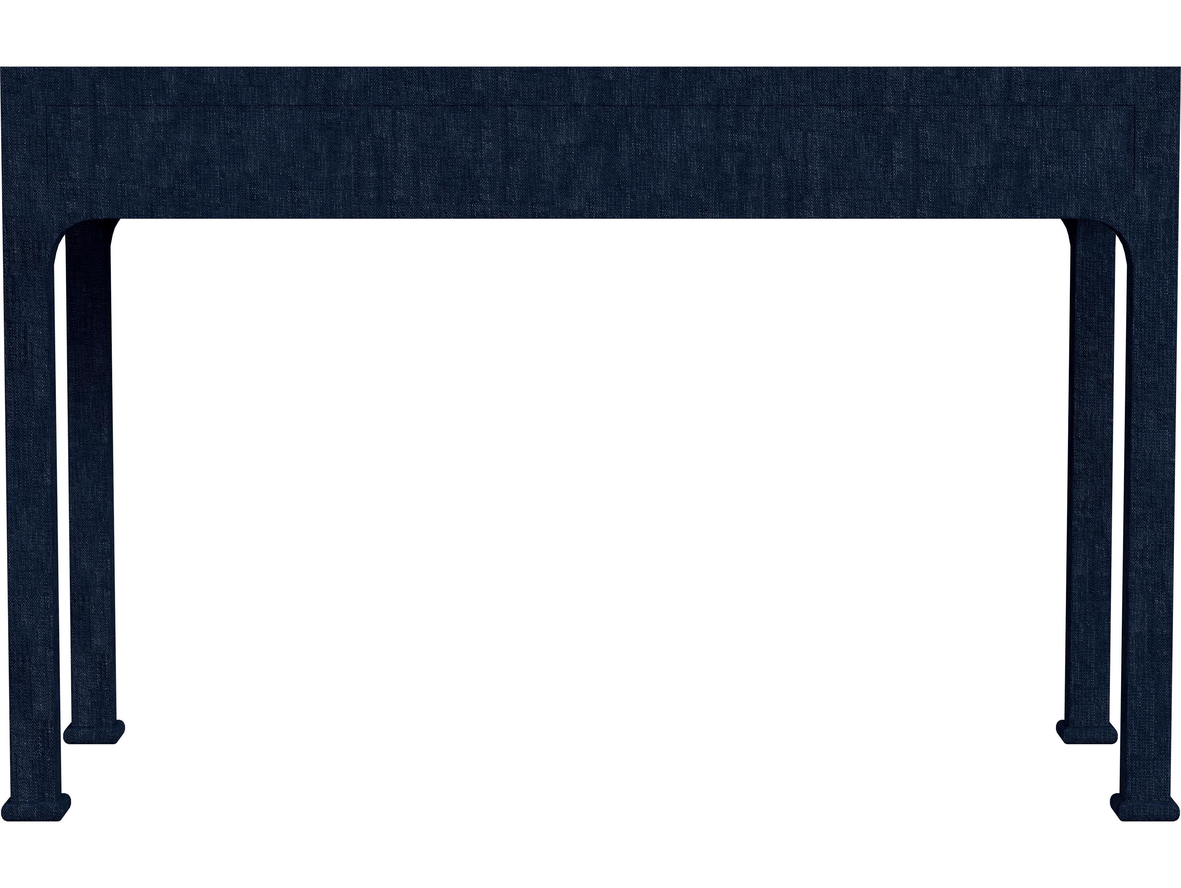 Butler Chatham Navy Raffia Blue Oak Wood Writing Desk