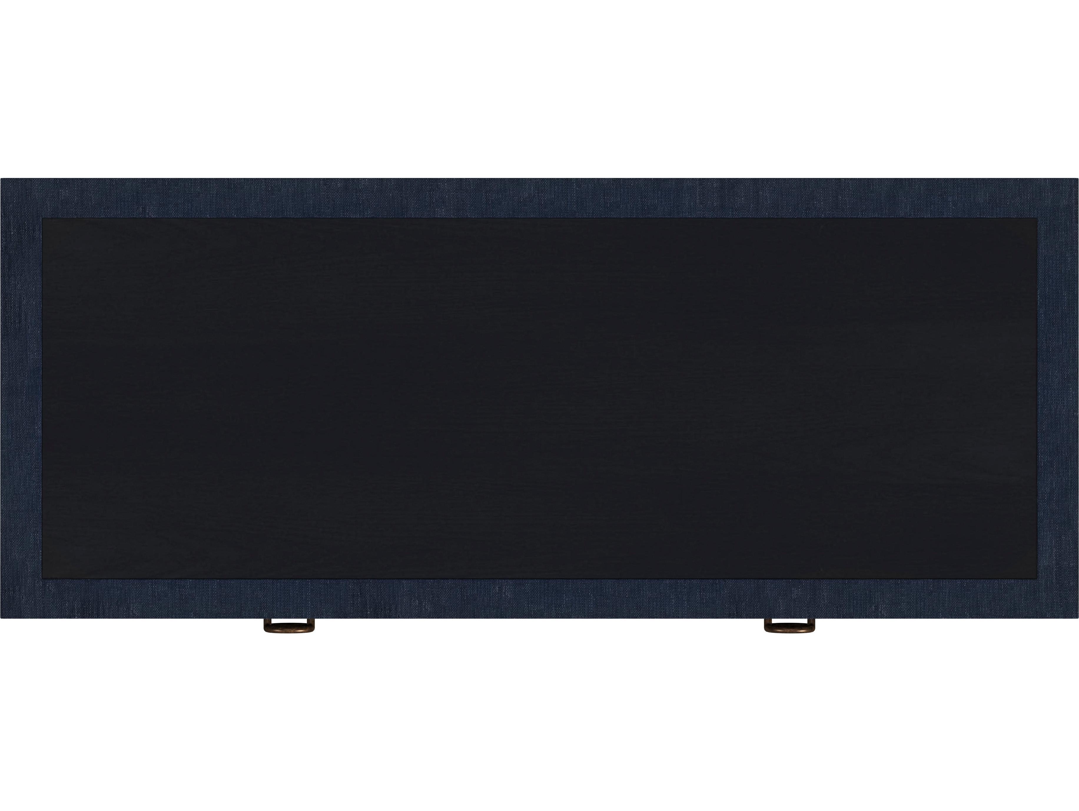 Butler Chatham Navy Raffia Blue Oak Wood Writing Desk