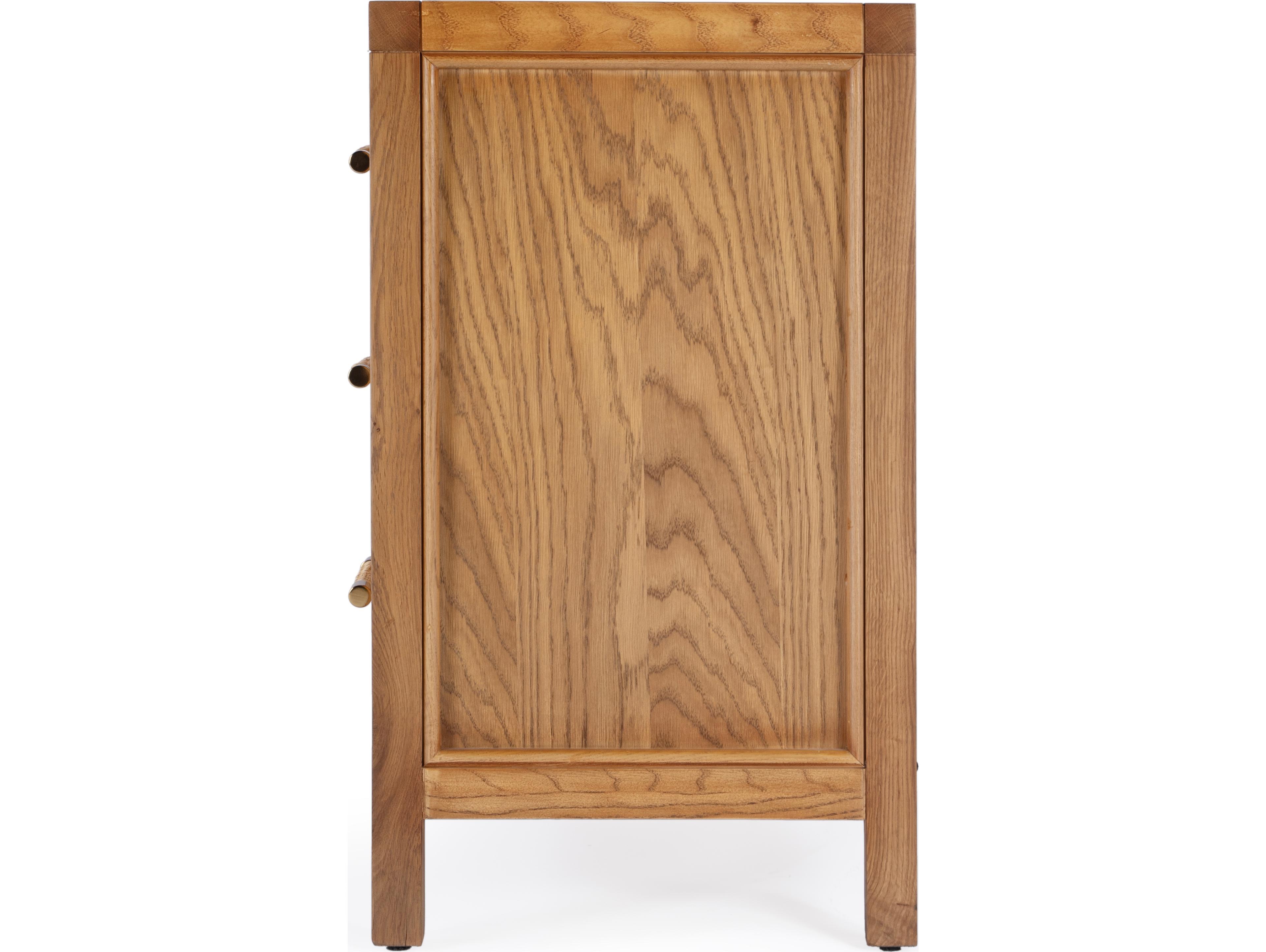 Butler Mesa 3-Drawers Oak Wood Nightstand