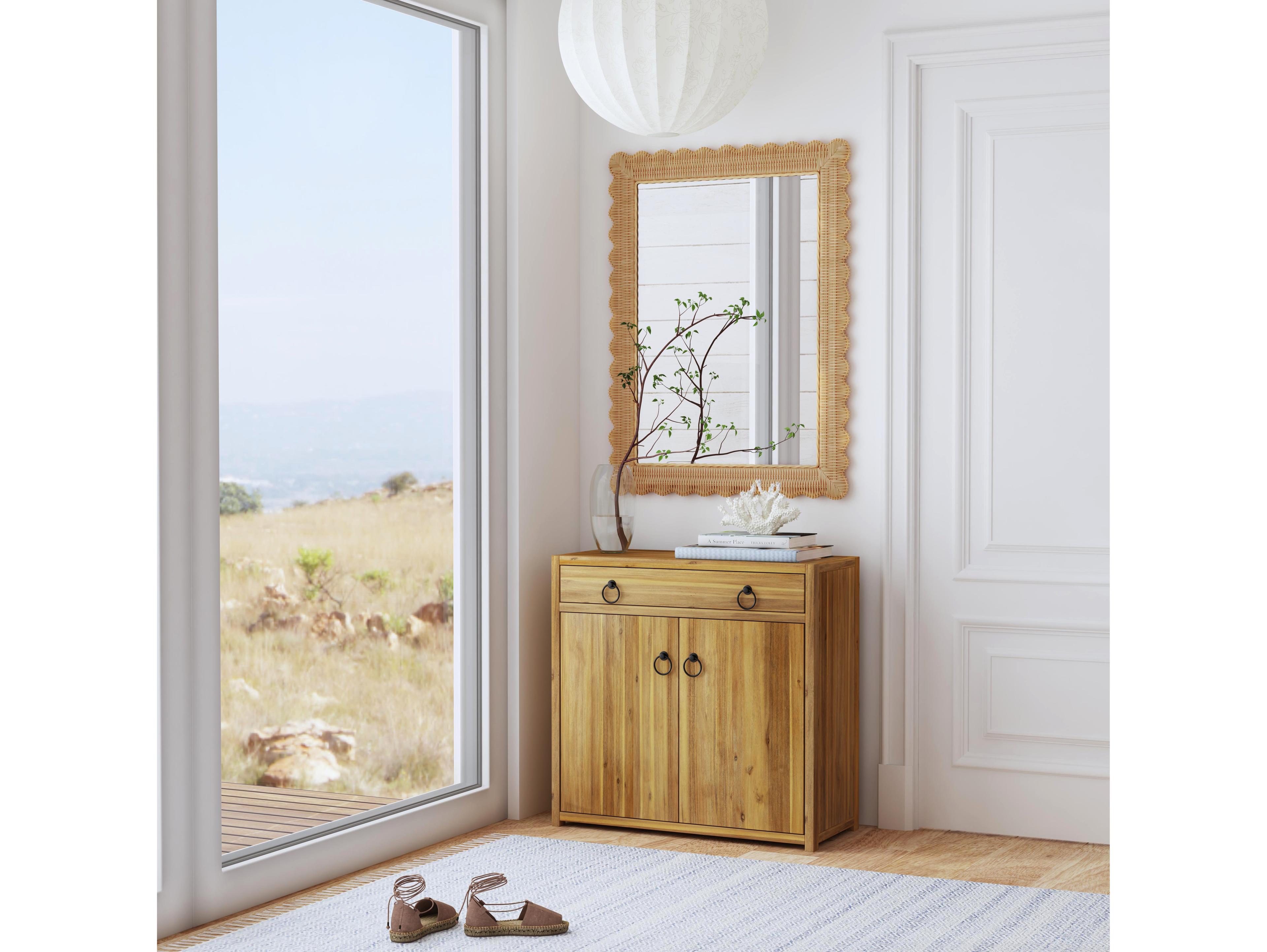 Butler Flora Natural Rattan Rectangular Wall Mirror