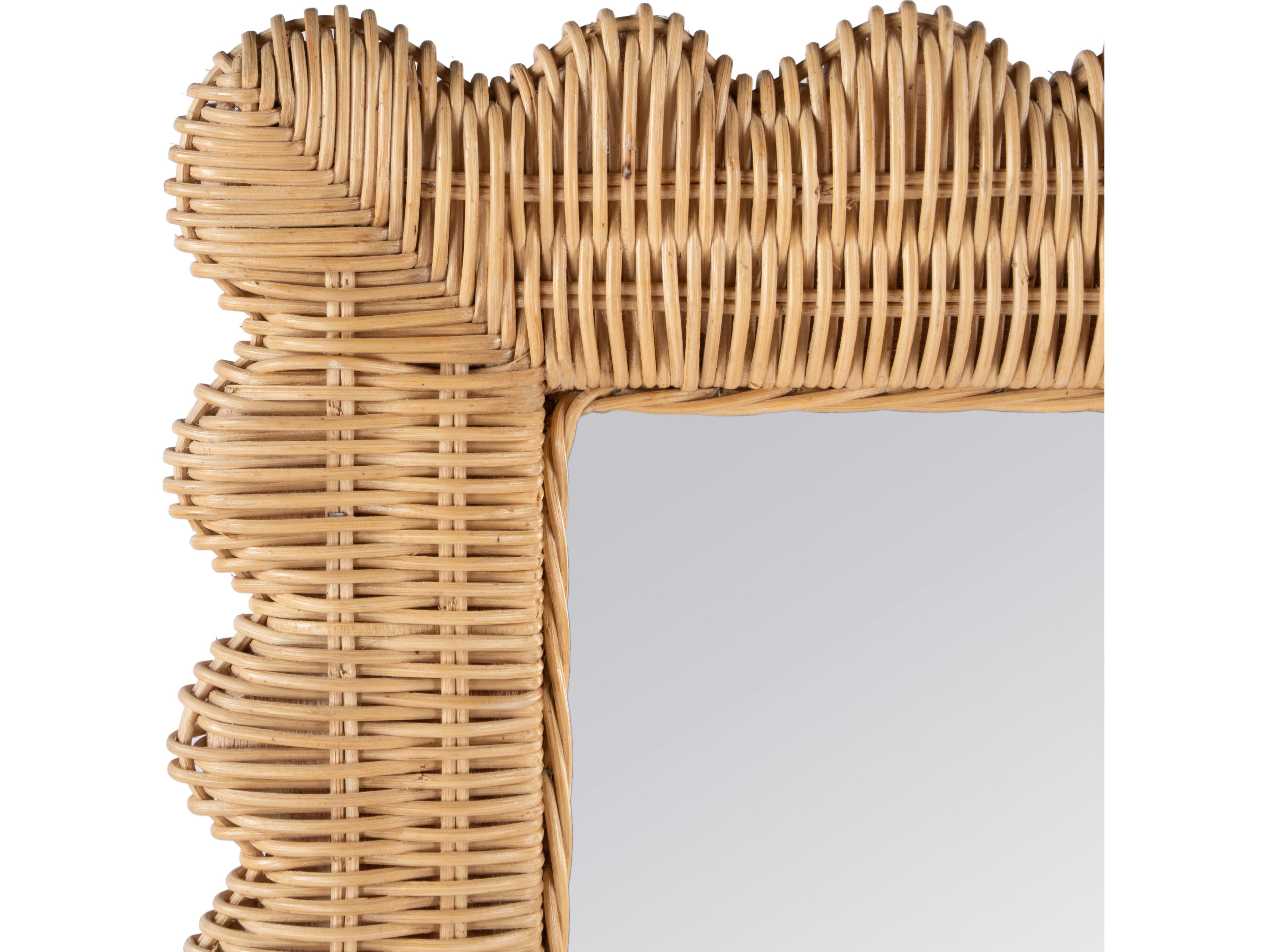 Butler Flora Natural Rattan Rectangular Wall Mirror