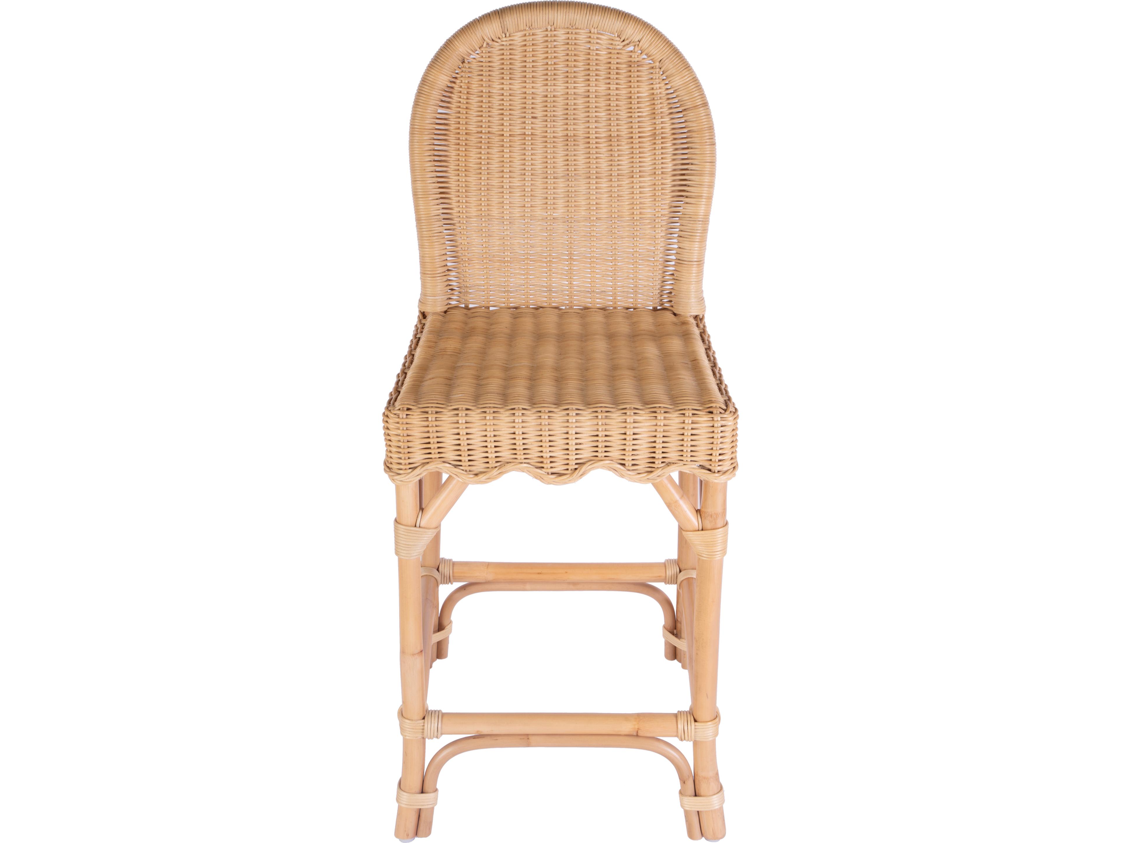 Butler Flora Natural Rattan Brown natural Mahogany Wood Counter Stool