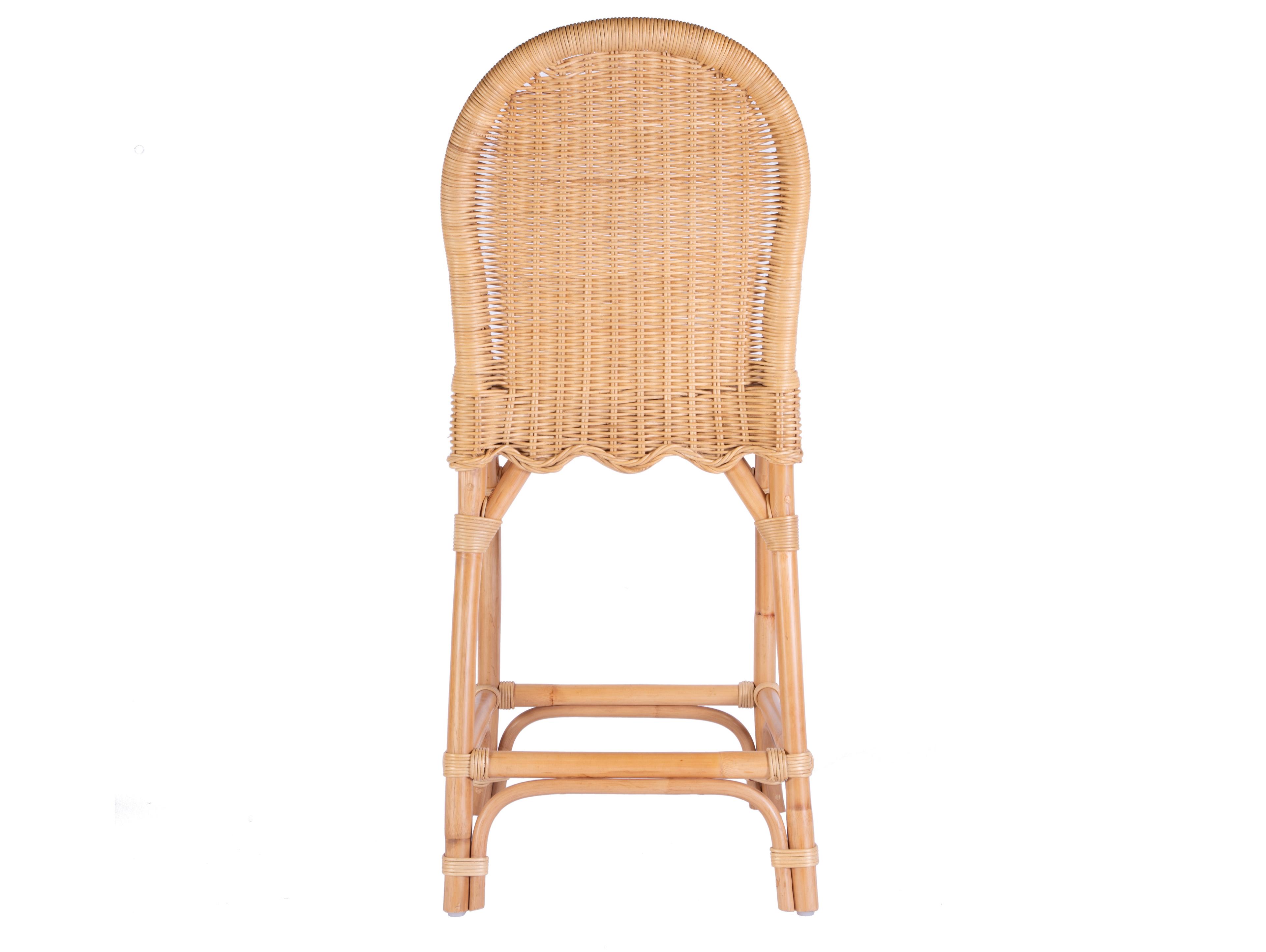 Butler Flora Natural Rattan Brown natural Mahogany Wood Counter Stool