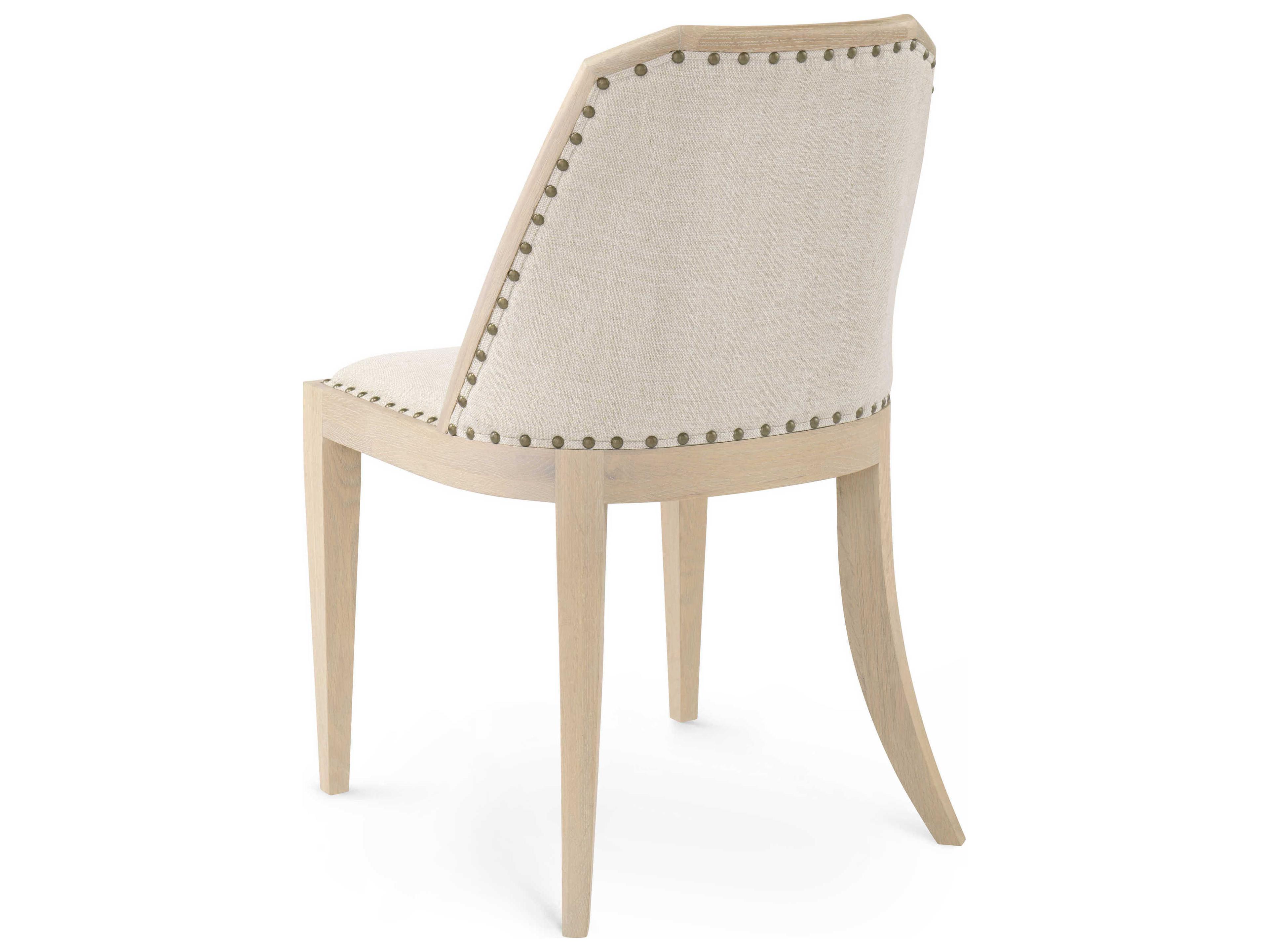 Villa & House Oak Wood Brown Upholstered Side Dining Chair