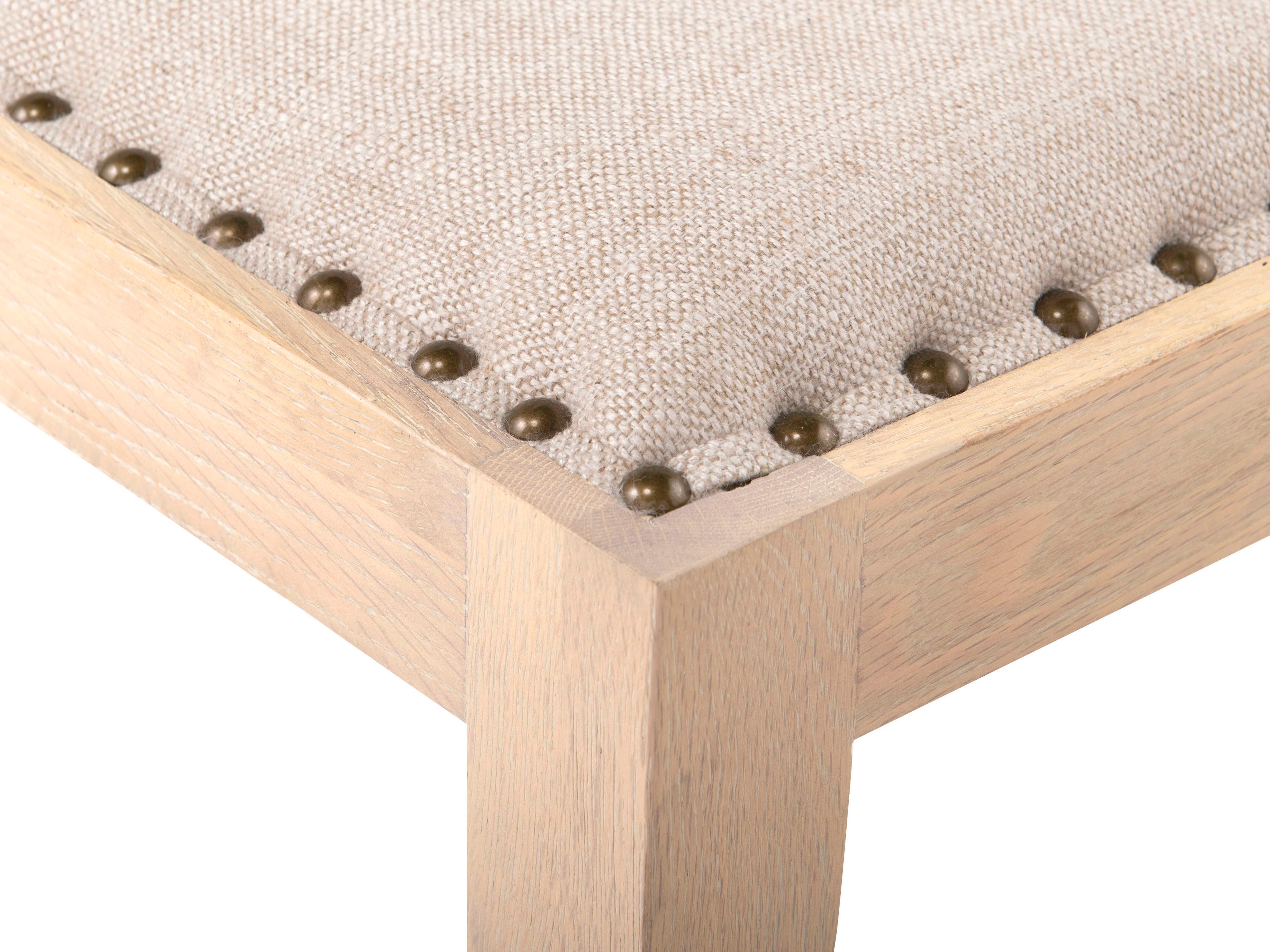 Villa & House Oak Wood Brown Upholstered Side Dining Chair