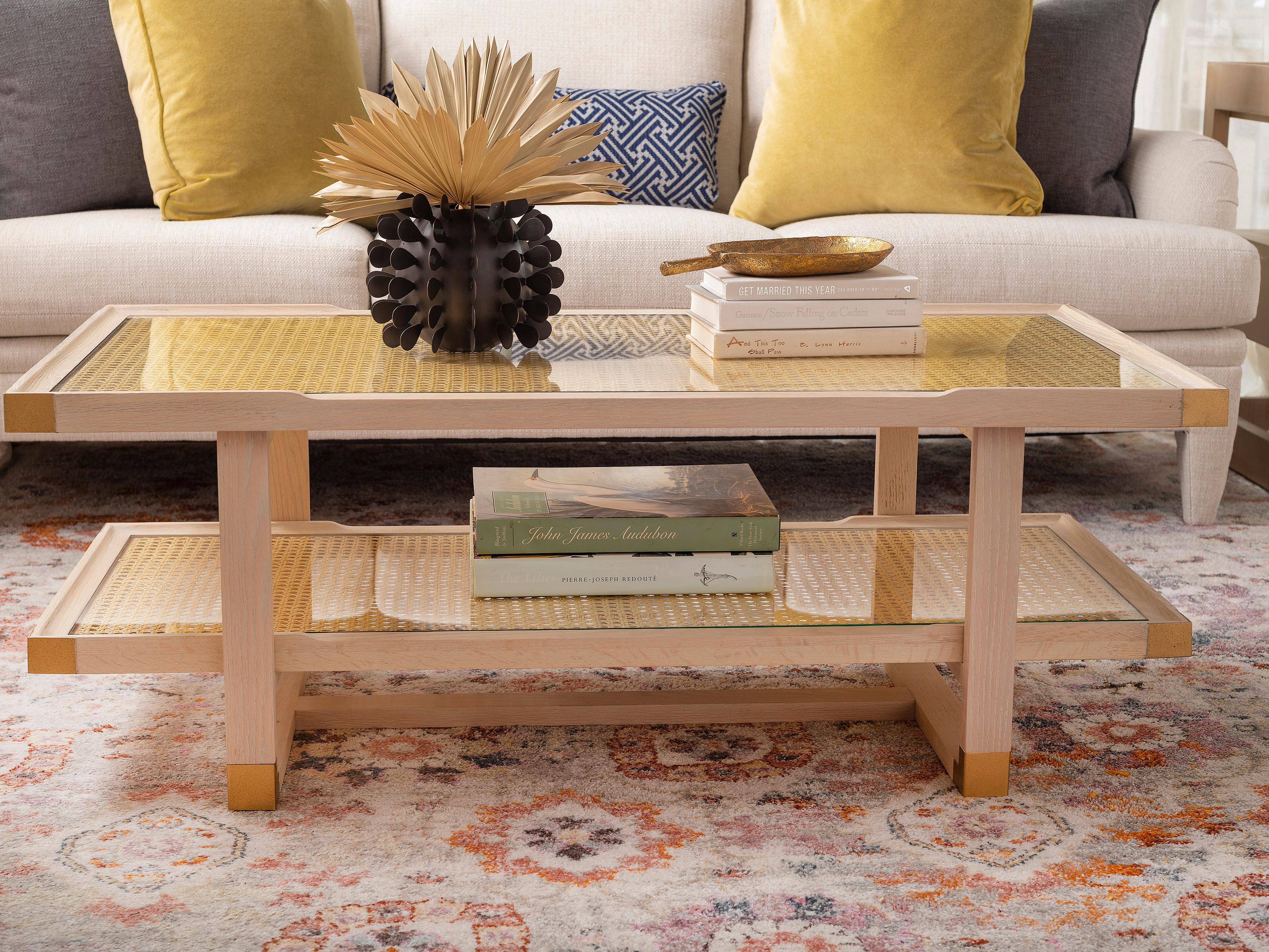 Villa & House Rectangular Glass Sand Coffee Table